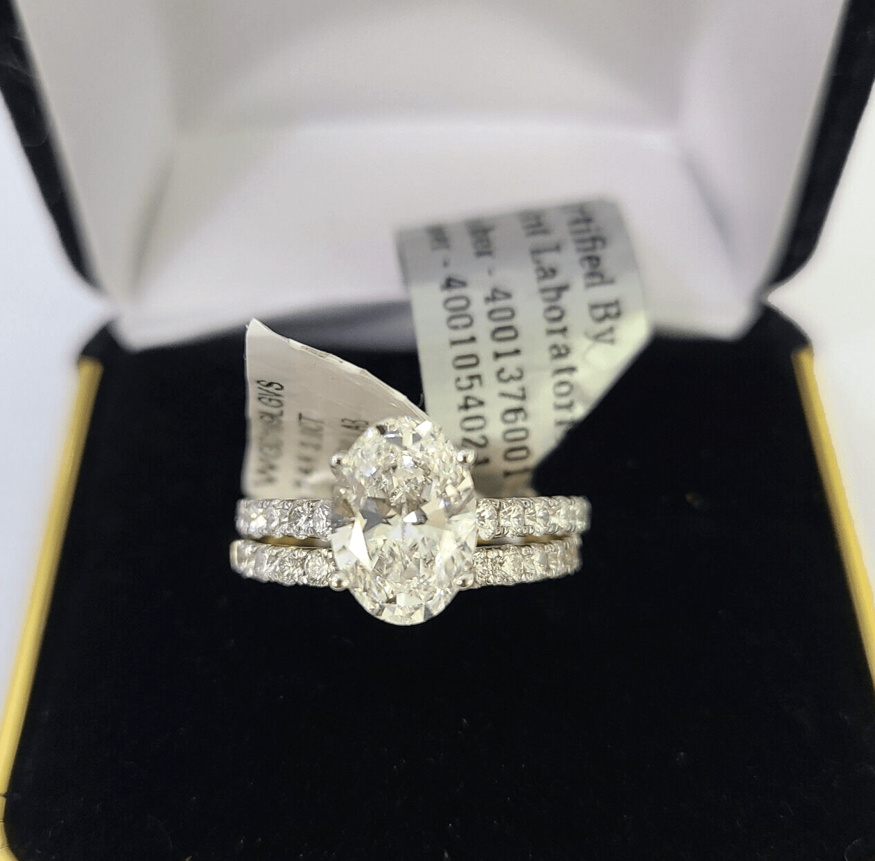Real 14k Yellow Gold Diamond Ladies Ring SETLab Created Women Engagement Wedding - GoldenlinQ