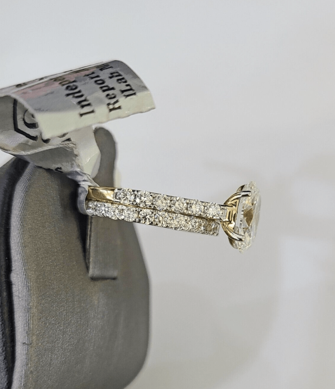 Real 14k Yellow Gold Diamond Ladies Ring SETLab Created Women Engagement Wedding - GoldenlinQ