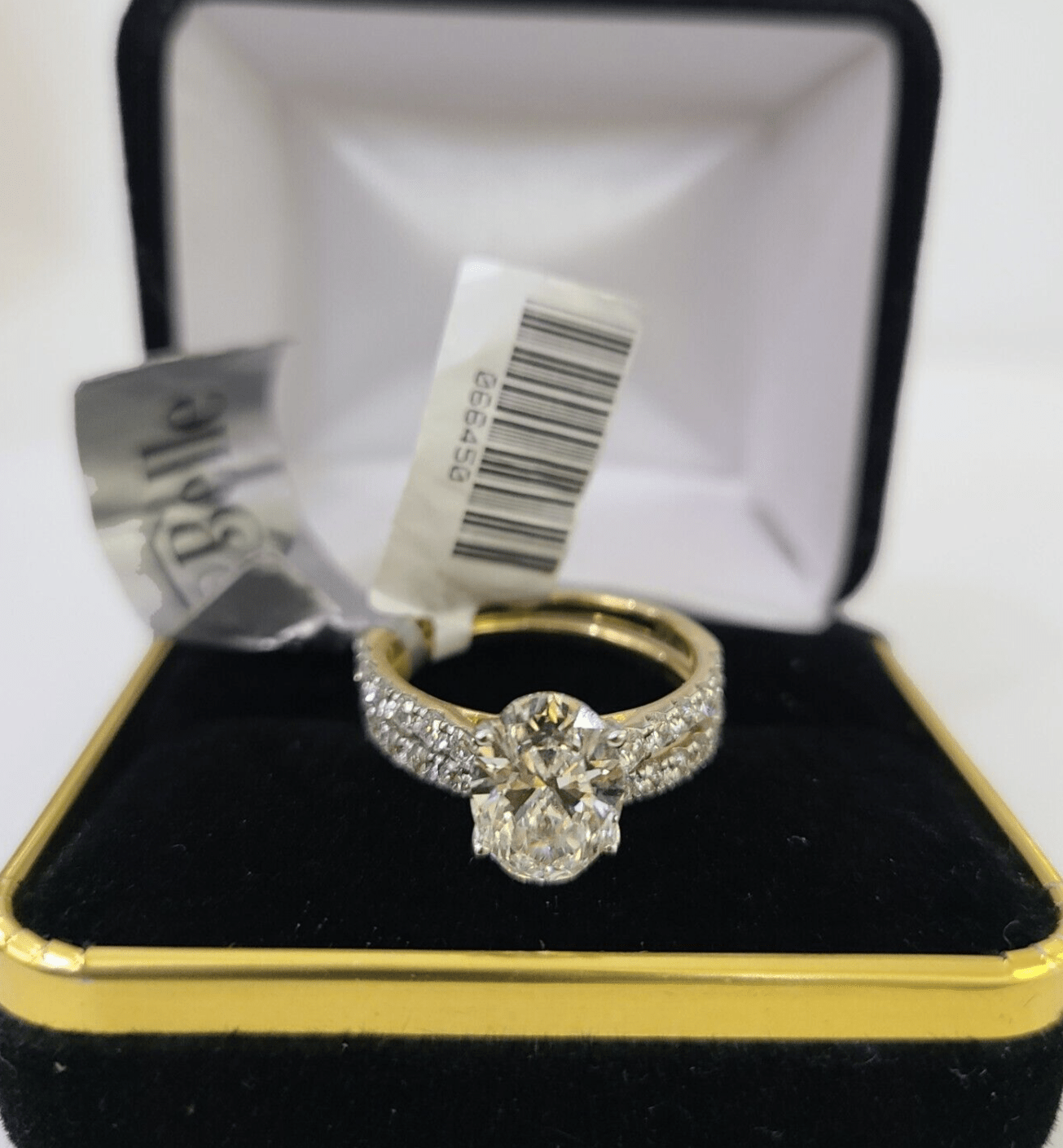 Real 14k Yellow Gold Diamond Ladies Ring SETLab Created Women Engagement Wedding - GoldenlinQ