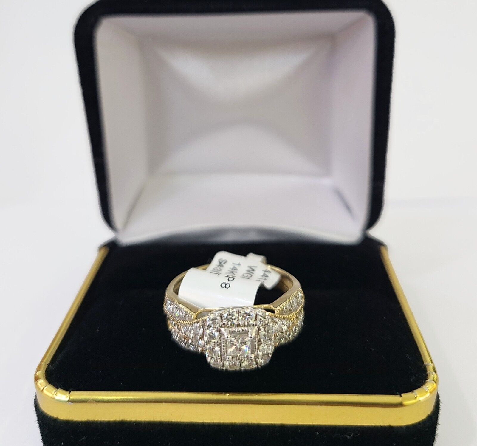 Real 14k Yellow Gold Diamond Ladies Ring Women Engagement Wedding - GoldenlinQ