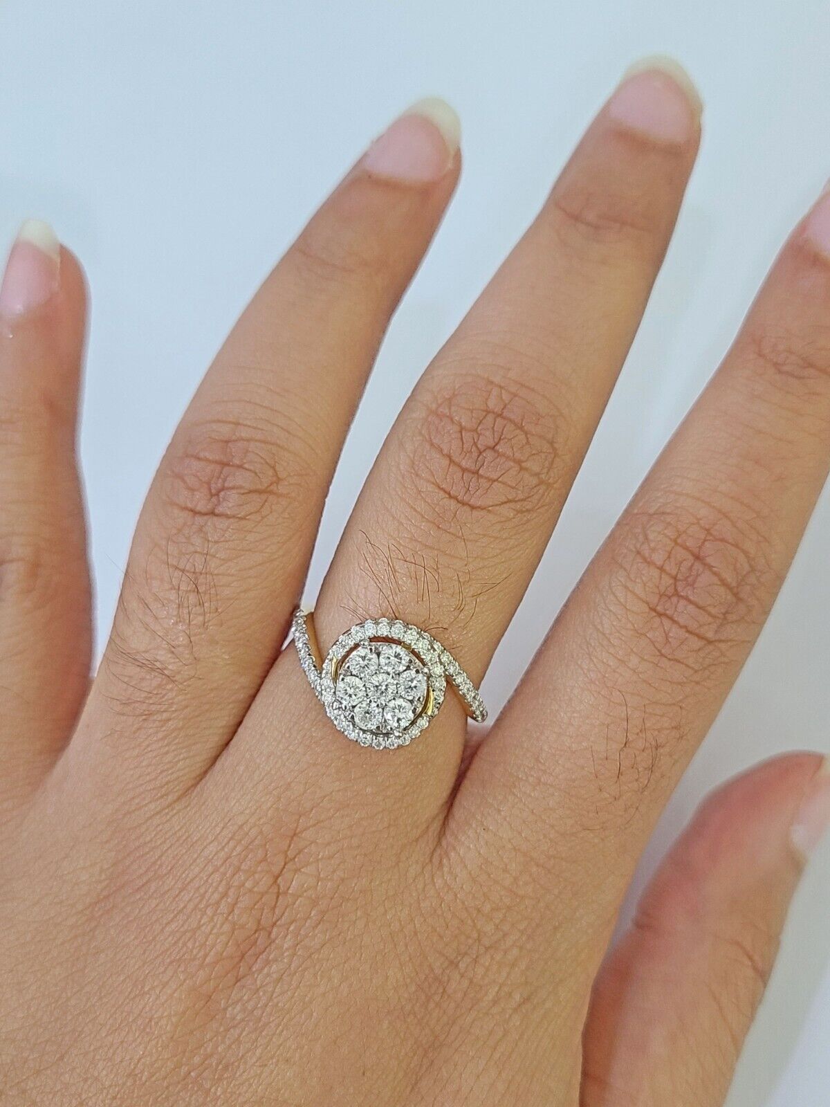 Real 14k Yellow Gold Diamond Ladies Ring Women Engagement Wedding - GoldenlinQ