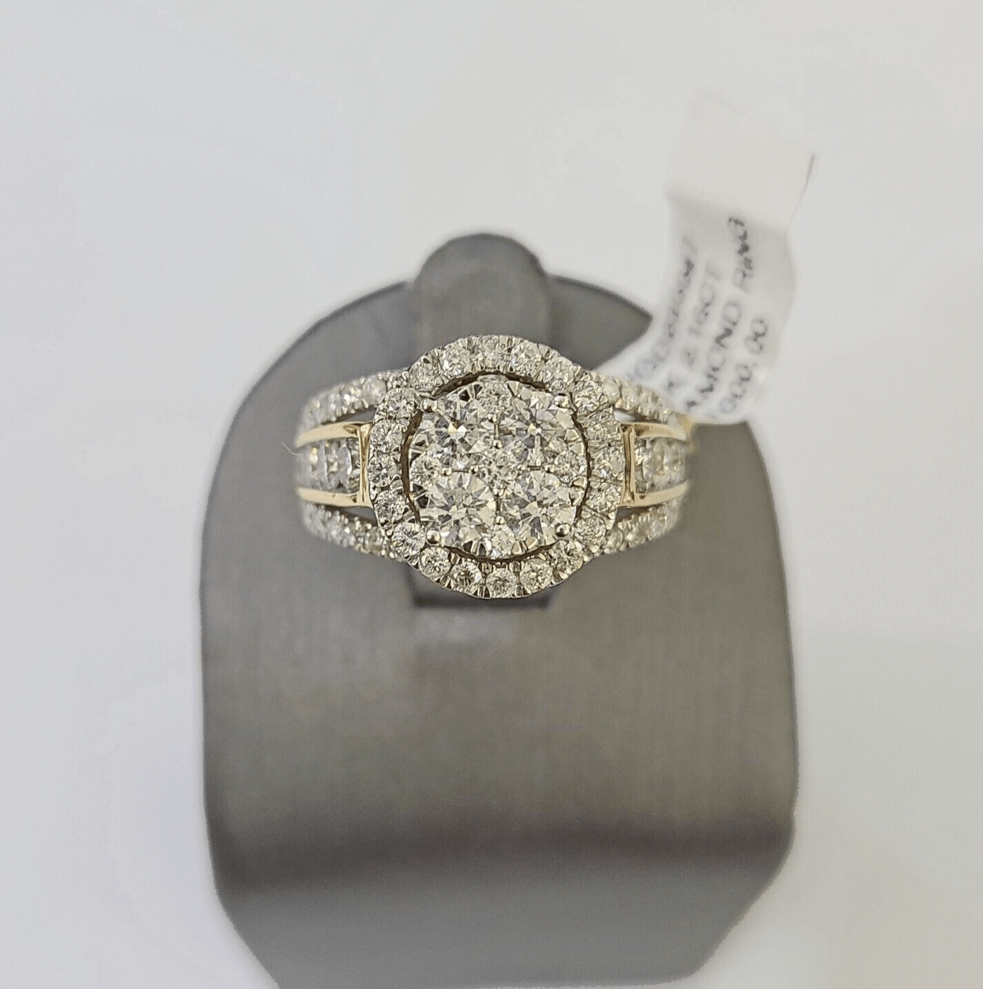 Real 14k Yellow Gold Diamond Ladies Ring Women Engagement Wedding - GoldenlinQ