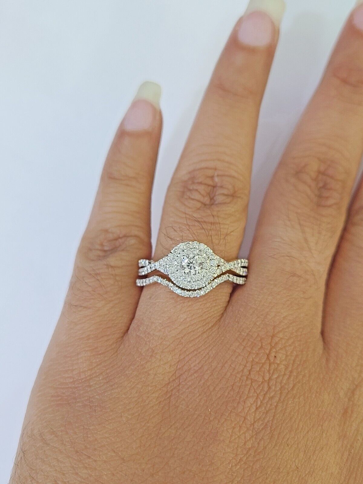 Real 14k Yellow Gold Diamond Ladies Ring Women Engagement Wedding - GoldenlinQ