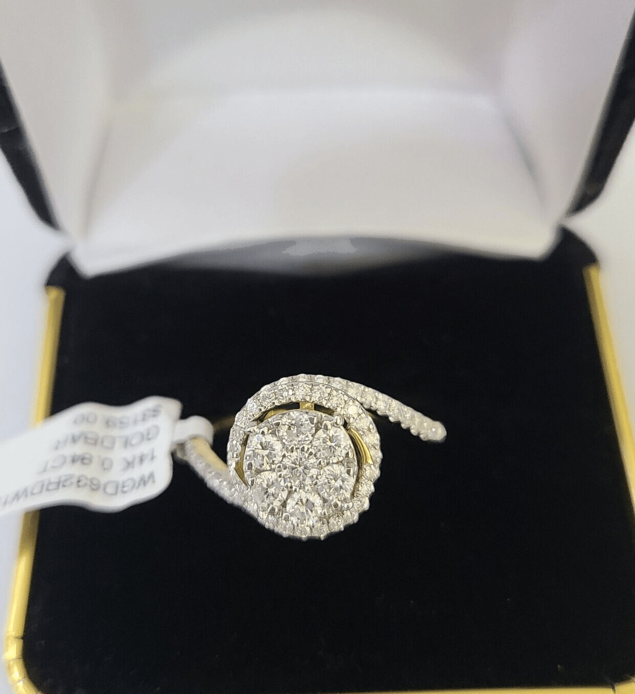 Real 14k Yellow Gold Diamond Ladies Ring Women Engagement Wedding - GoldenlinQ