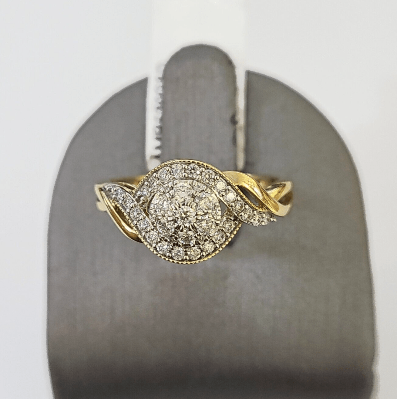 Real 14k Yellow Gold Diamond Ladies Ring Women Engagement Wedding - GoldenlinQ