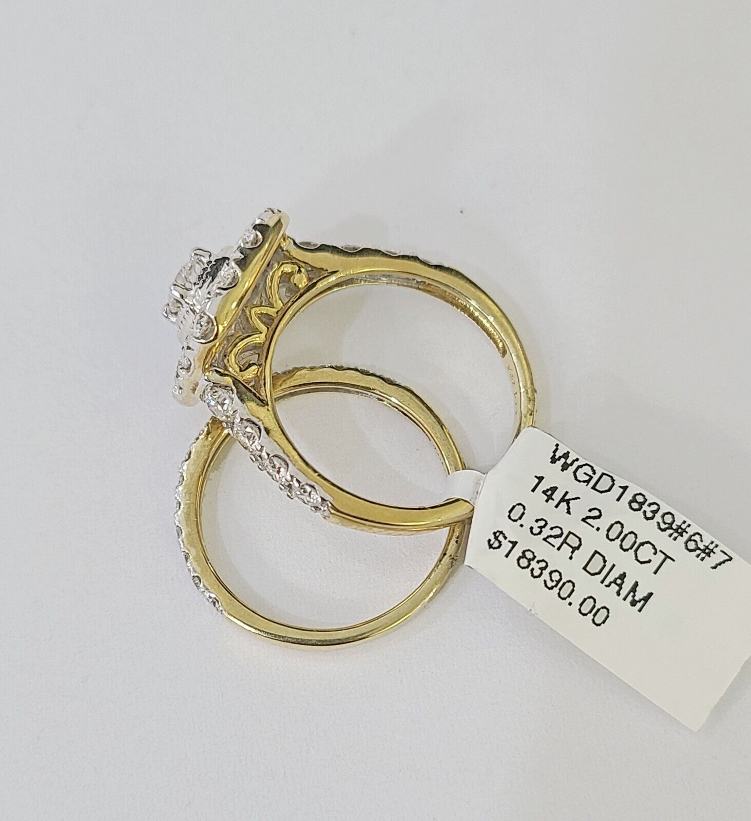 Real 14k Yellow Gold Diamond Ladies Ring Women Engagement Wedding - GoldenlinQ