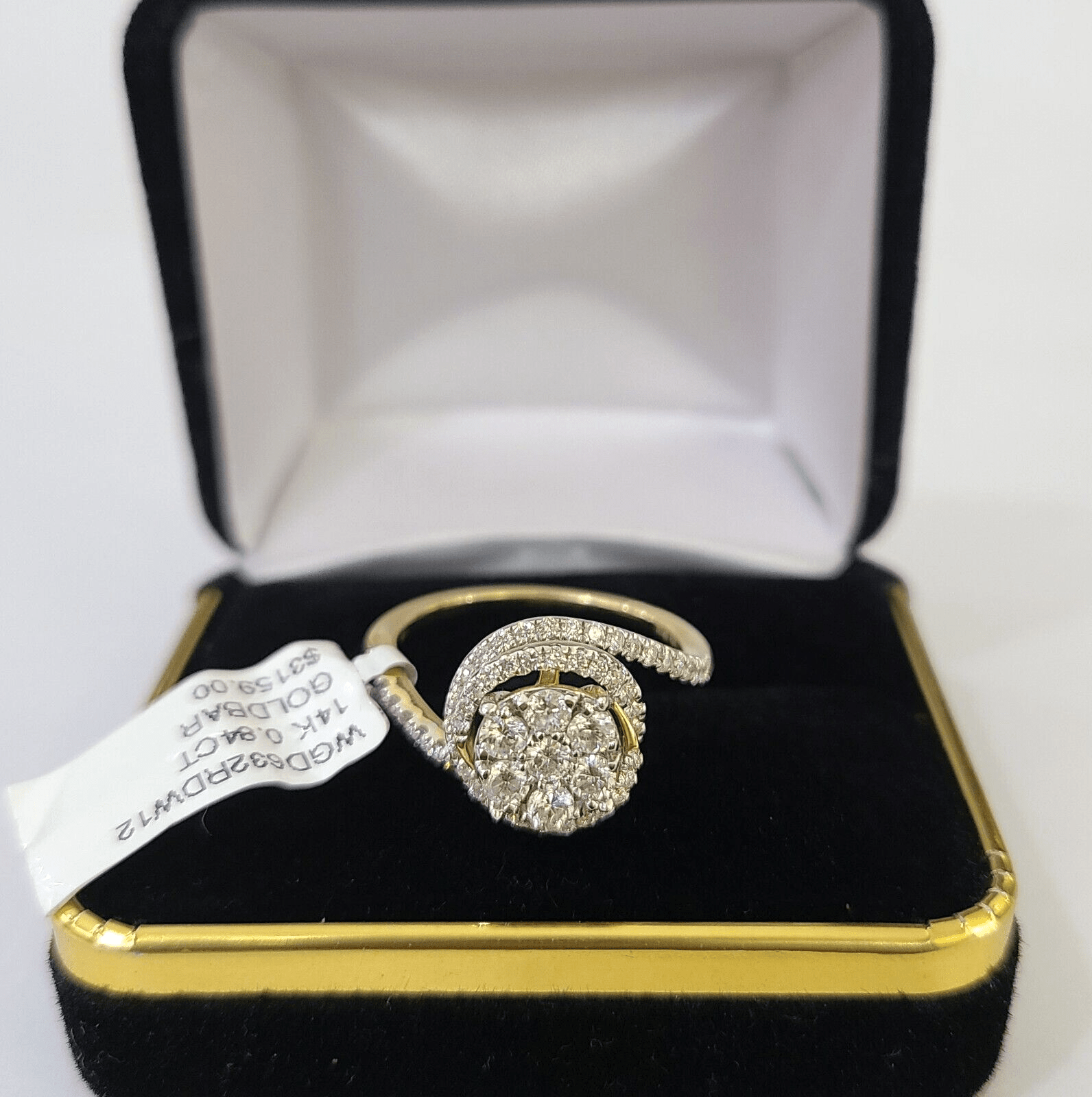 Real 14k Yellow Gold Diamond Ladies Ring Women Engagement Wedding - GoldenlinQ