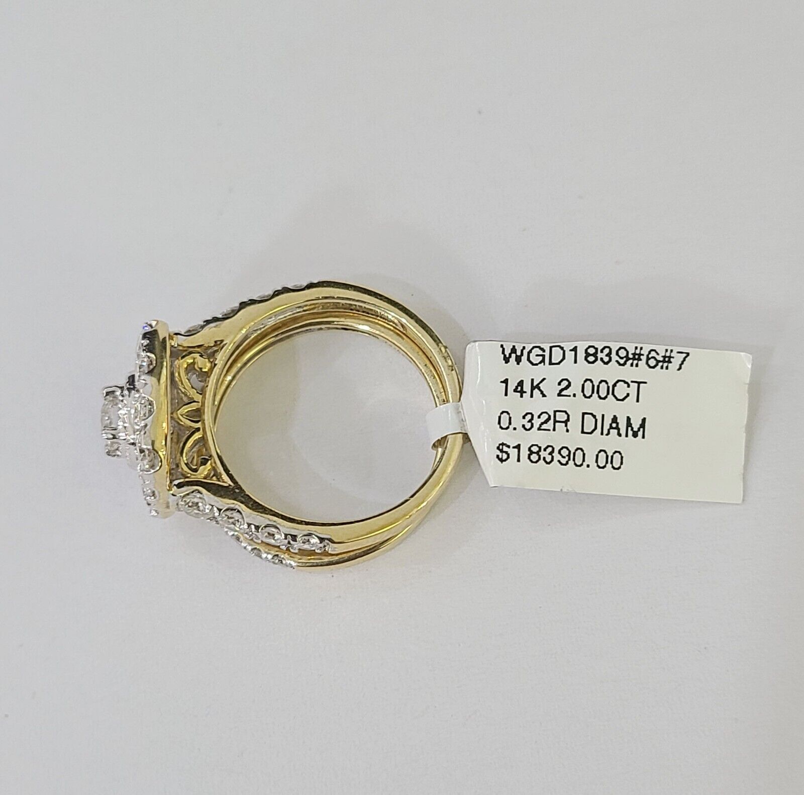 Real 14k Yellow Gold Diamond Ladies Ring Women Engagement Wedding - GoldenlinQ