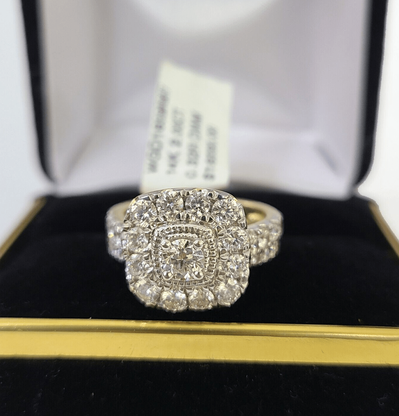 Real 14k Yellow Gold Diamond Ladies Ring Women Engagement Wedding - GoldenlinQ