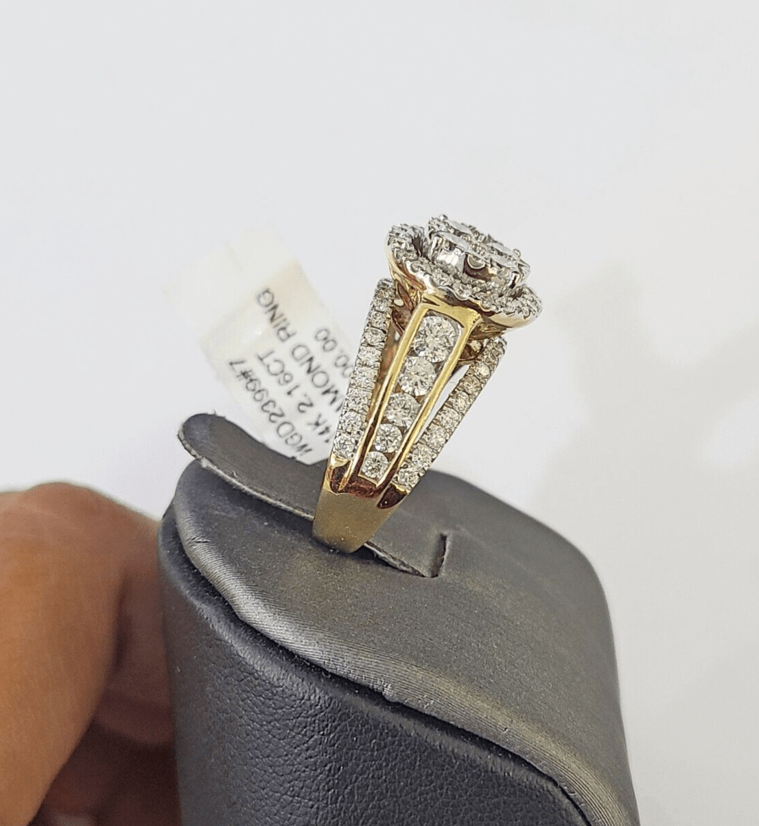 Real 14k Yellow Gold Diamond Ladies Ring Women Engagement Wedding - GoldenlinQ