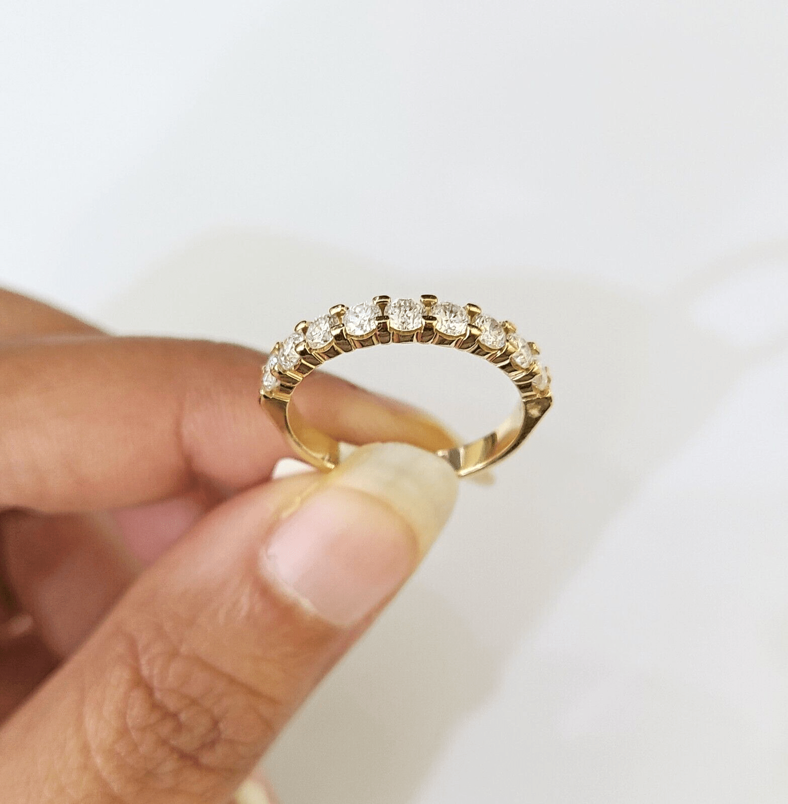 REAL 14k Yellow Gold Diamond Ladies Ring Women Engagement Wedding - GoldenlinQ