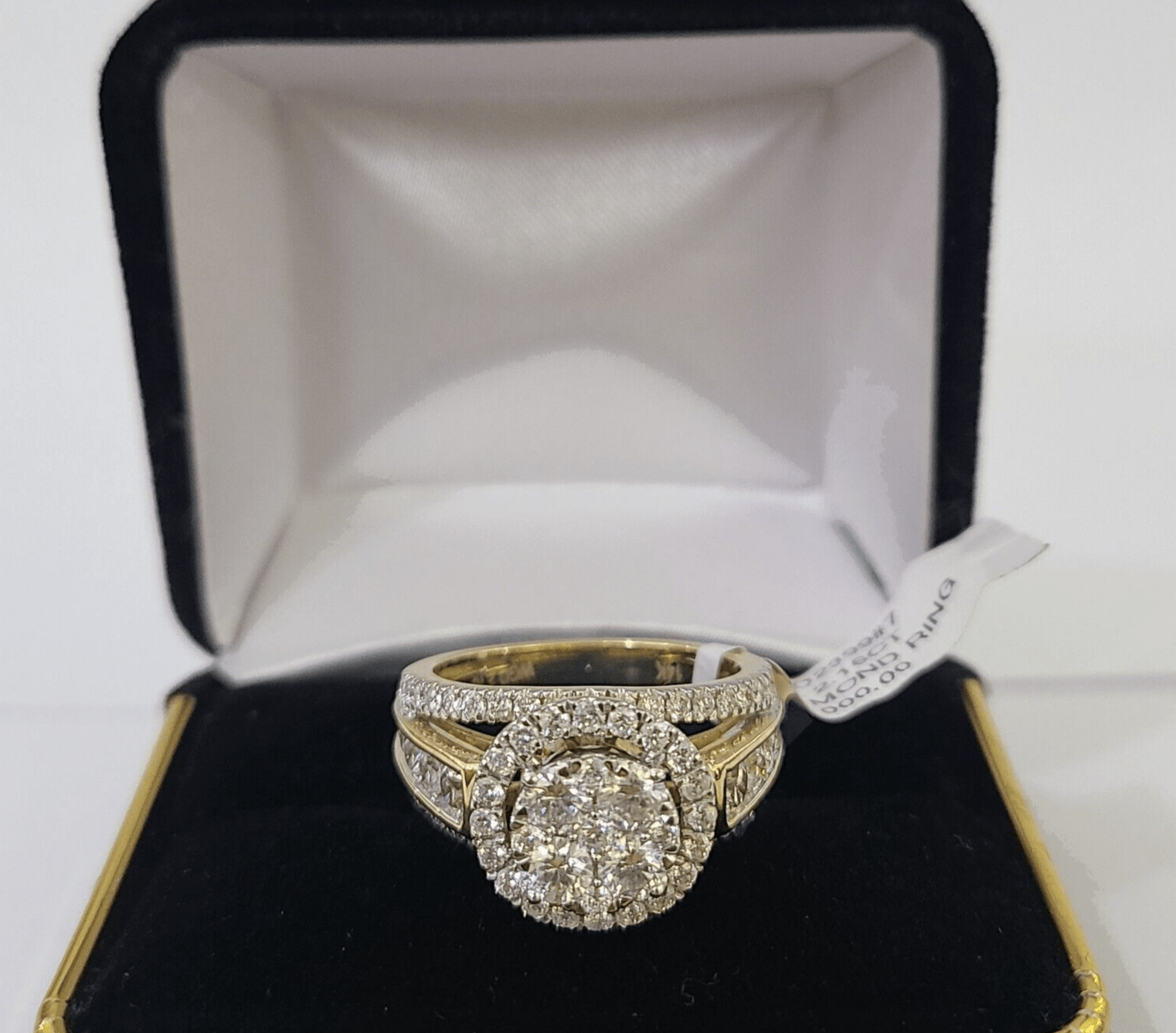 Real 14k Yellow Gold Diamond Ladies Ring Women Engagement Wedding - GoldenlinQ