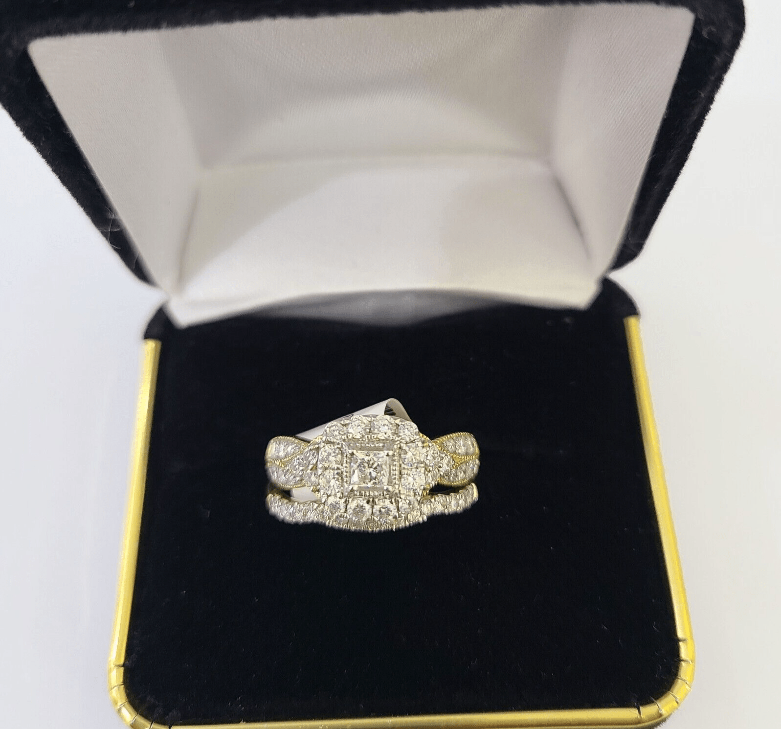 Real 14k Yellow Gold Diamond Ladies Ring Women Engagement Wedding - GoldenlinQ