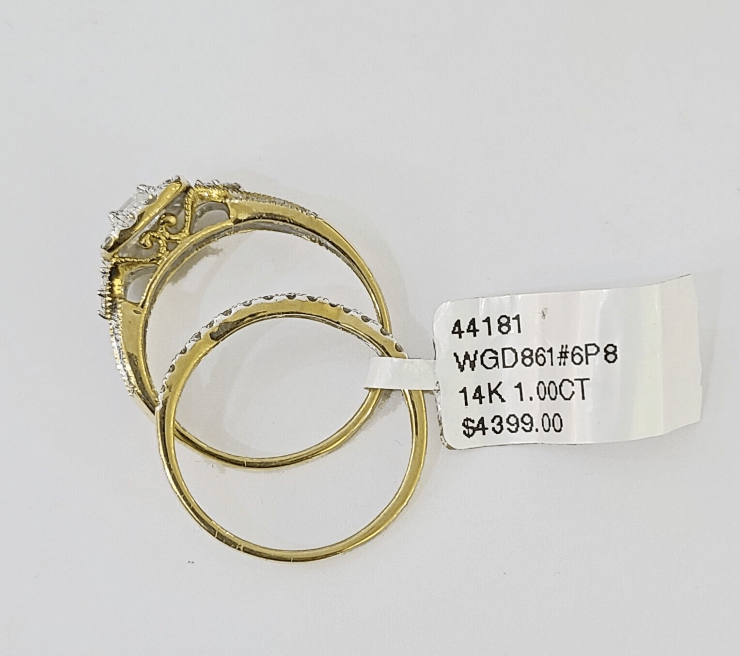 Real 14k Yellow Gold Diamond Ladies Ring Women Engagement Wedding - GoldenlinQ