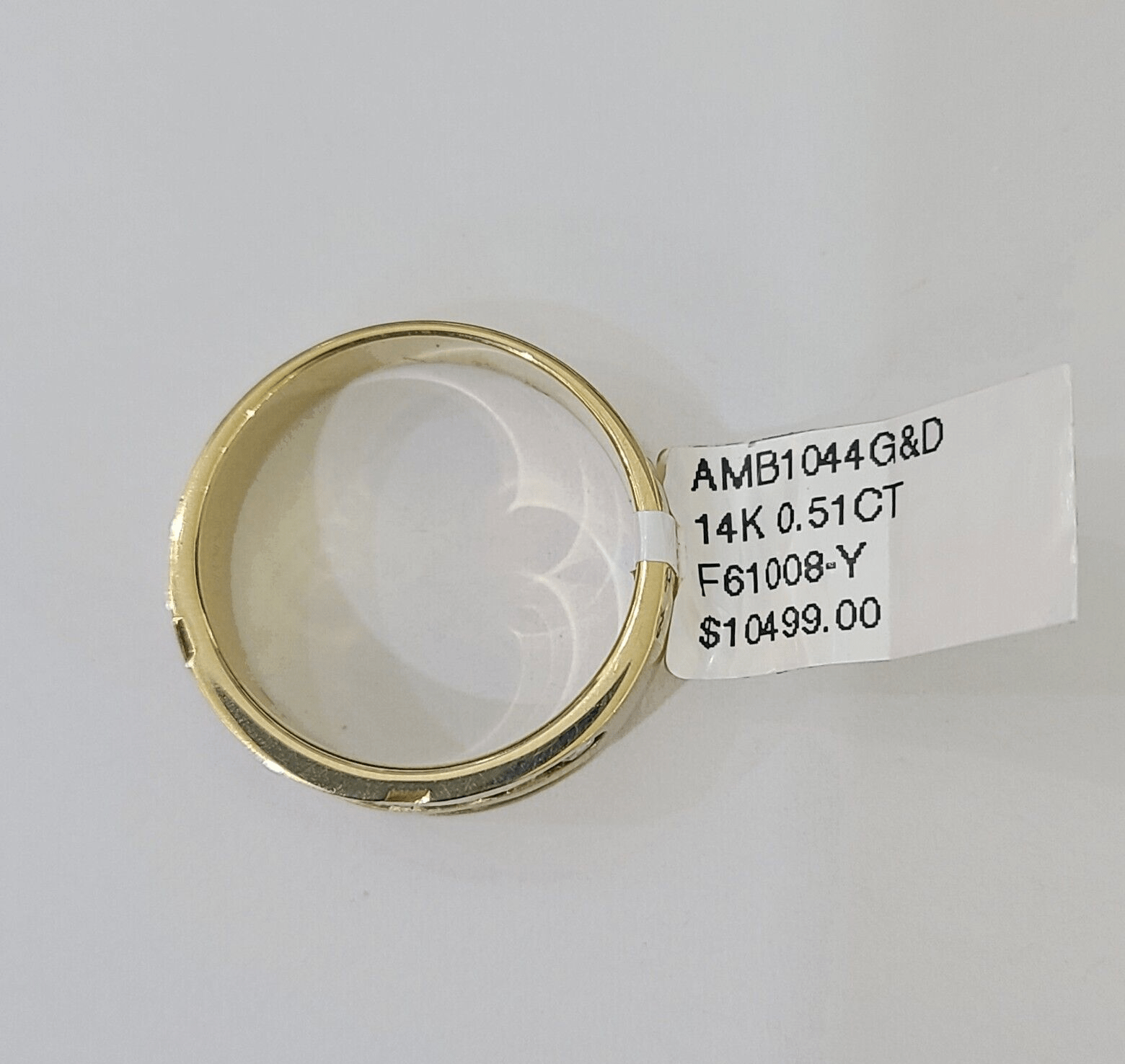 Real 14k Yellow Gold Diamond Mens Ring Band Wedding Engagement Genuine Natural - GoldenlinQ