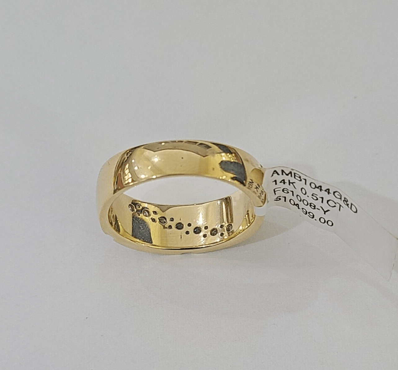 Real 14k Yellow Gold Diamond Mens Ring Band Wedding Engagement Genuine Natural - GoldenlinQ
