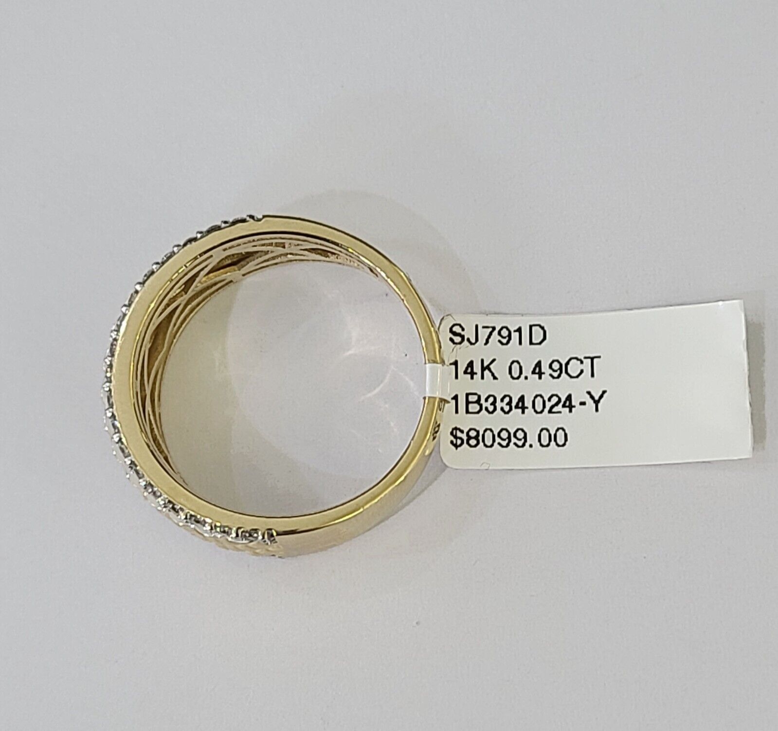 Real 14k Yellow Gold Diamond Mens Ring Band Wedding Genuine Natural - GoldenlinQ