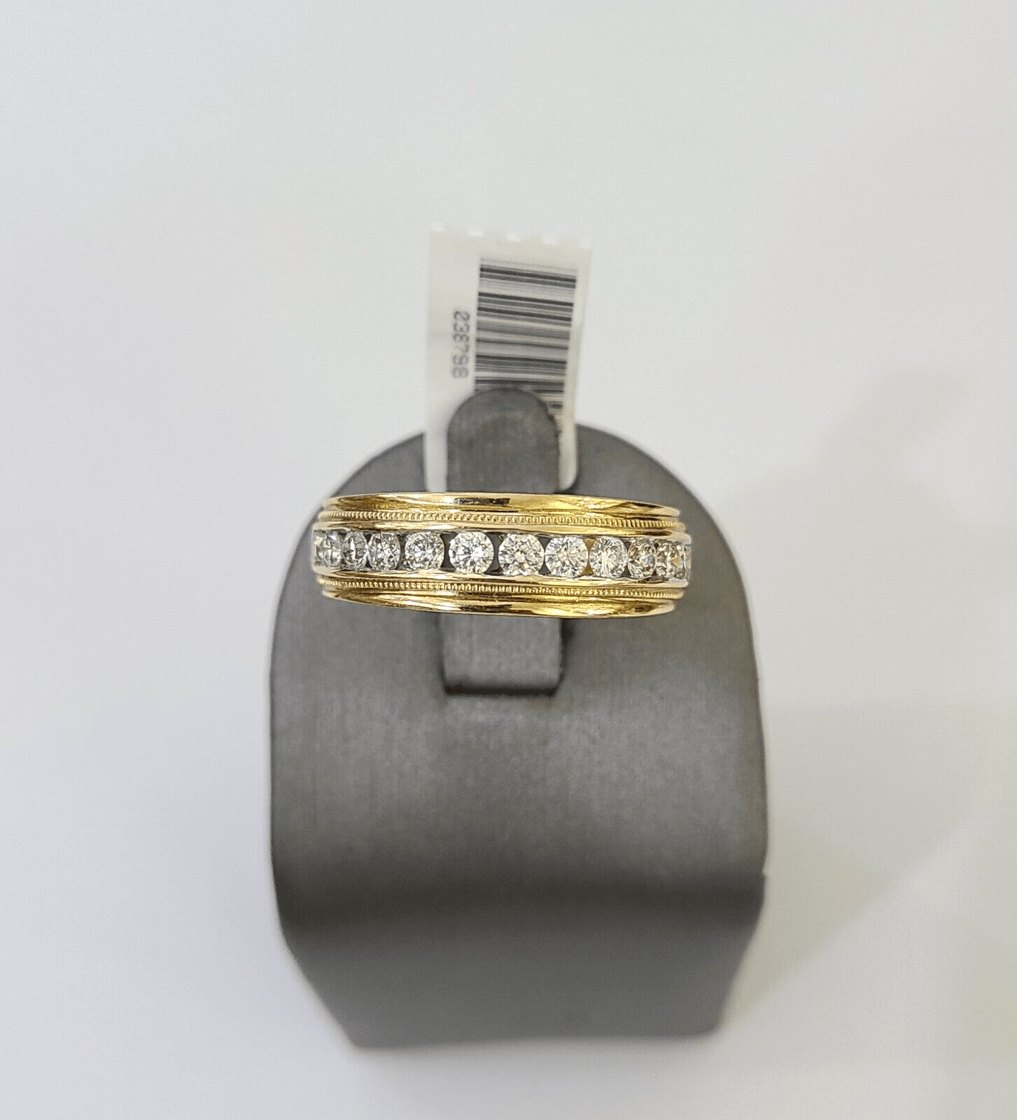 Real 14k Yellow Gold Diamond Mens Ring Band Wedding Genuine Natural - GoldenlinQ
