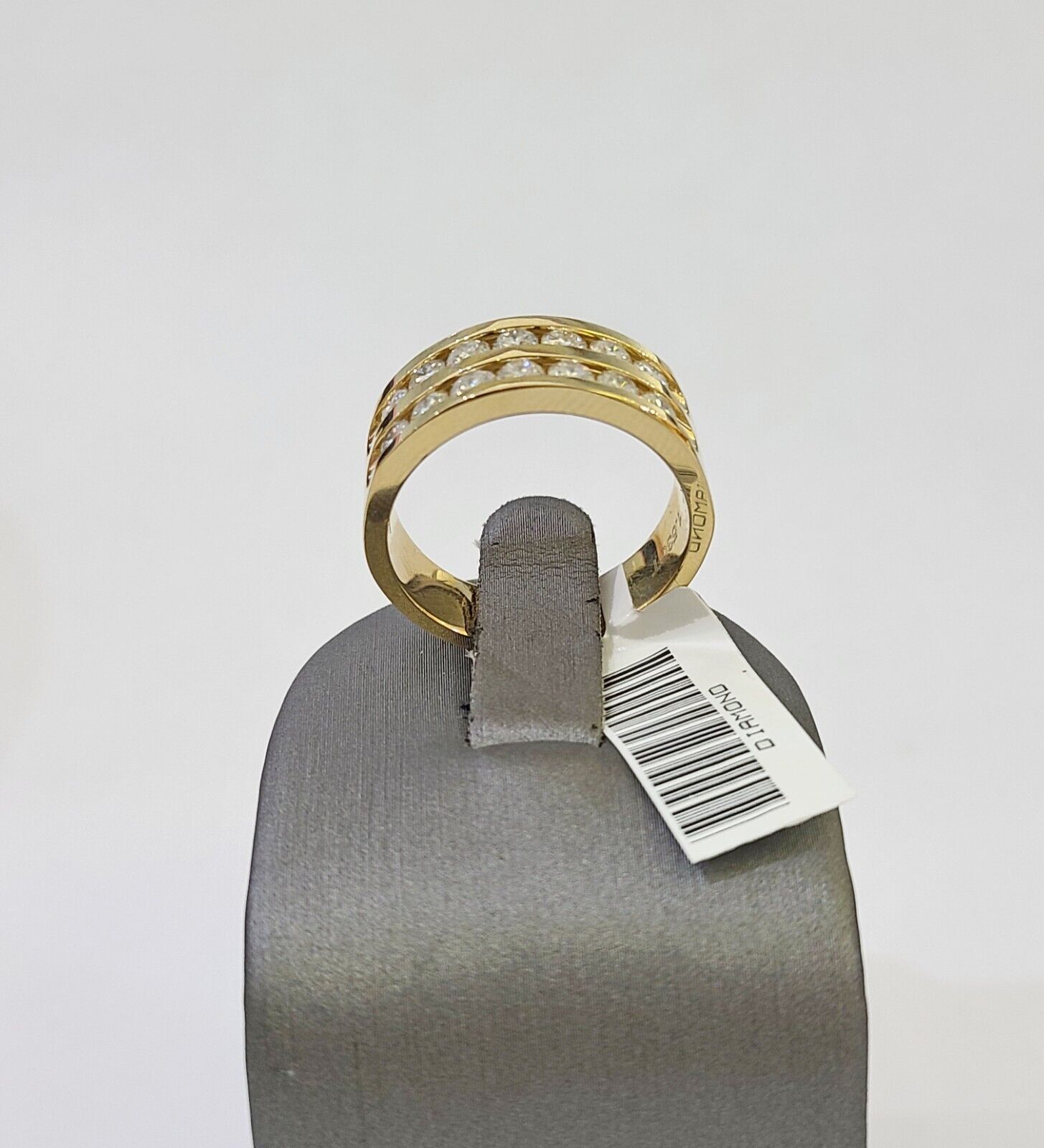 Real 14k Yellow Gold Diamond Mens Ring Band Wedding Genuine Natural - GoldenlinQ