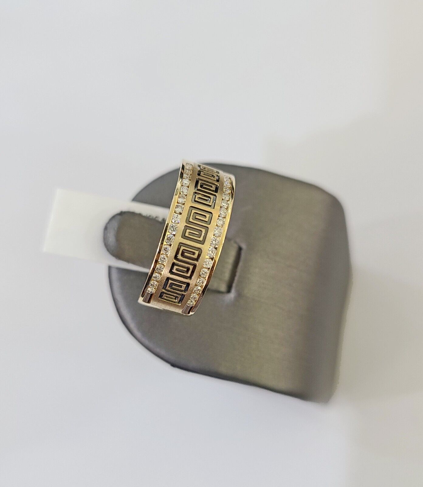 Real 14k Yellow Gold Diamond Mens Ring Band Wedding Genuine Natural Genuine - GoldenlinQ