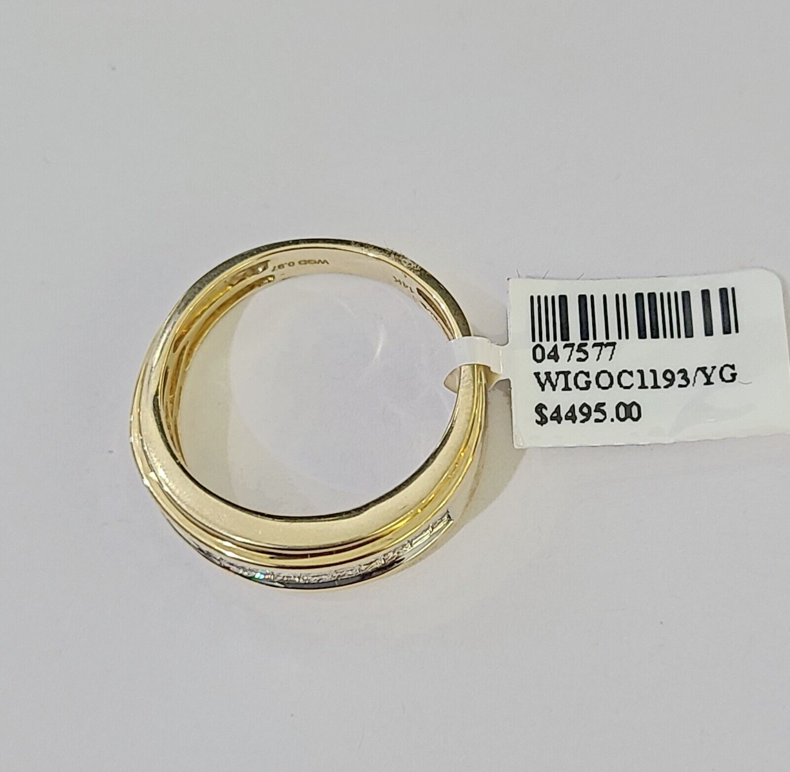 Real 14k Yellow Gold Diamond Mens Ring Two Row Band Wedding Genuine Natural - GoldenlinQ