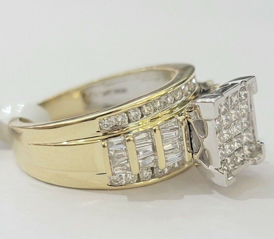 Real 14k Yellow Gold Diamond Ring 1 CT Diamond Ladies Women Band, VALENTINE SALE - GoldenlinQ