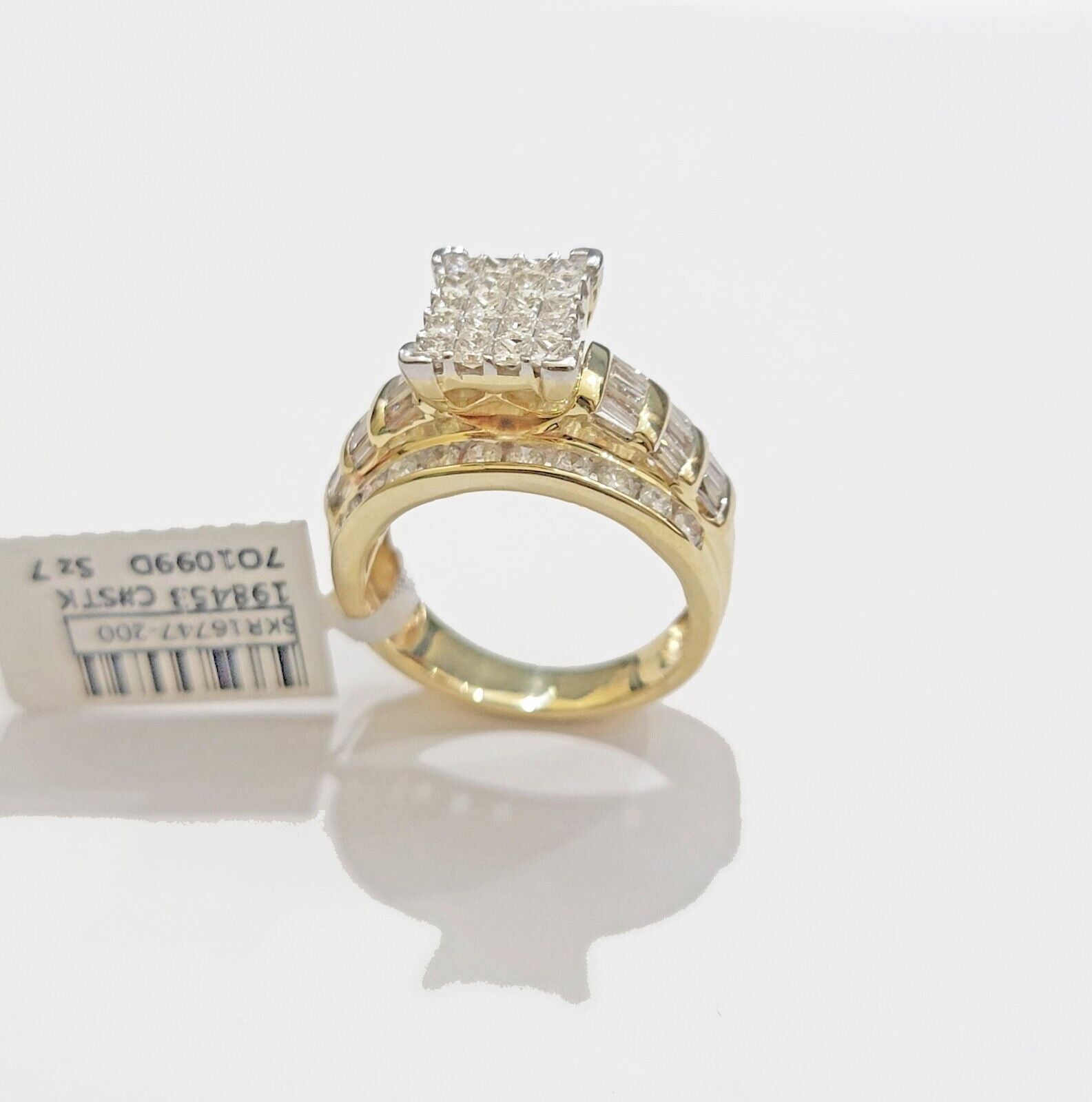 Real 14k Yellow Gold Diamond Ring 2CT Ladies Women Band Genuine, VALENTINE SALE - GoldenlinQ