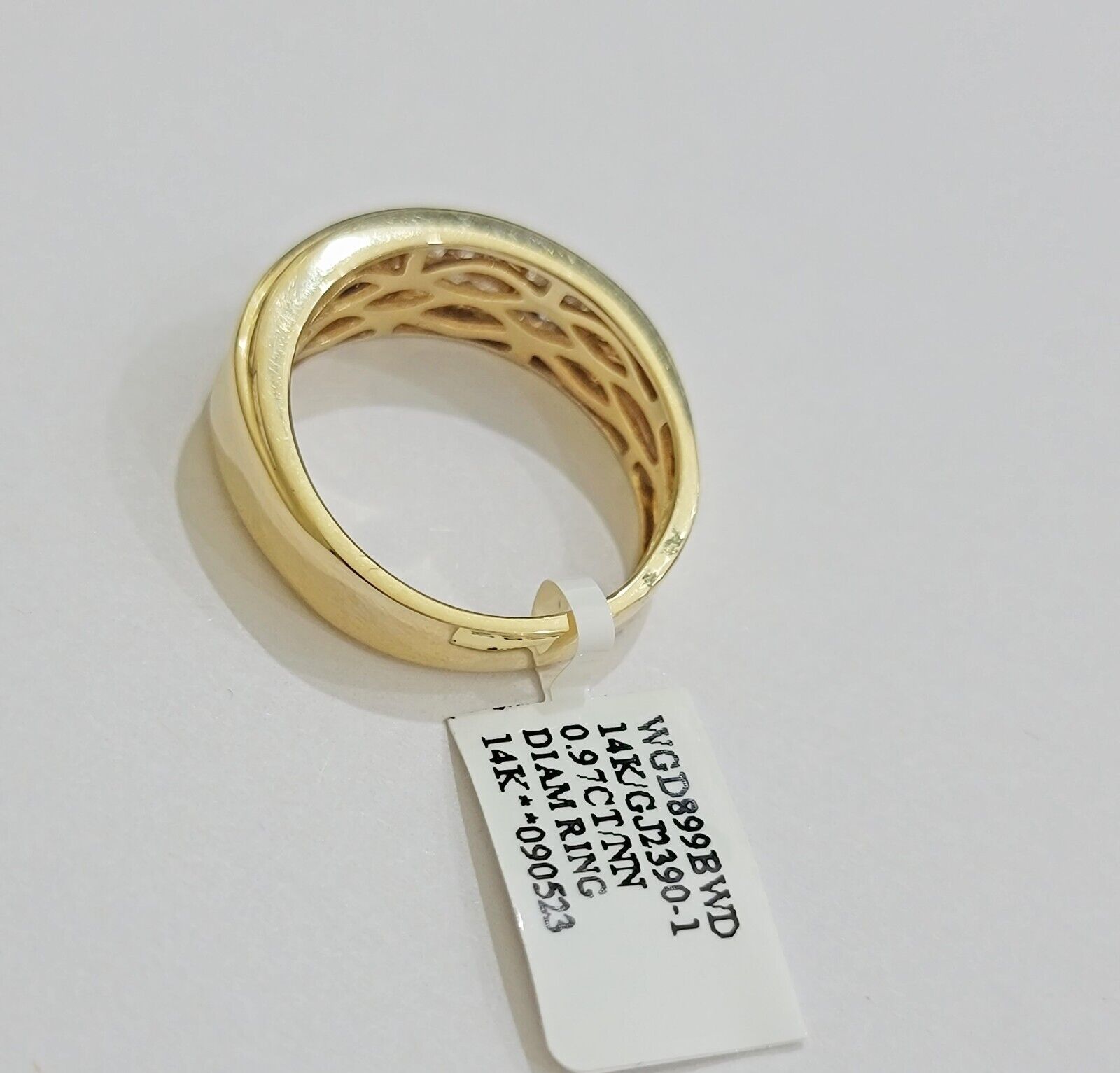 Real 14k Yellow gold Diamond Ring Mens Engagement Wedding Band 0.95 CT Natural D - GoldenlinQ