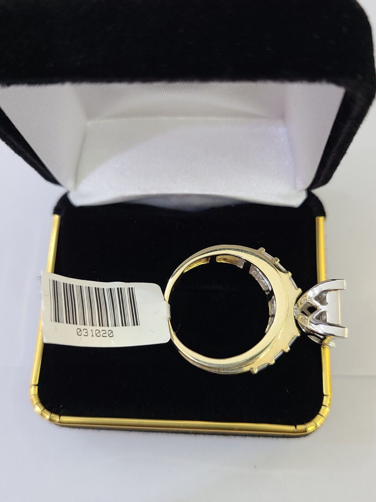 Real 14k Yellow Gold Diamond Ring Rectangle 2.01CT Men Engagement Wedding Ring - GoldenlinQ