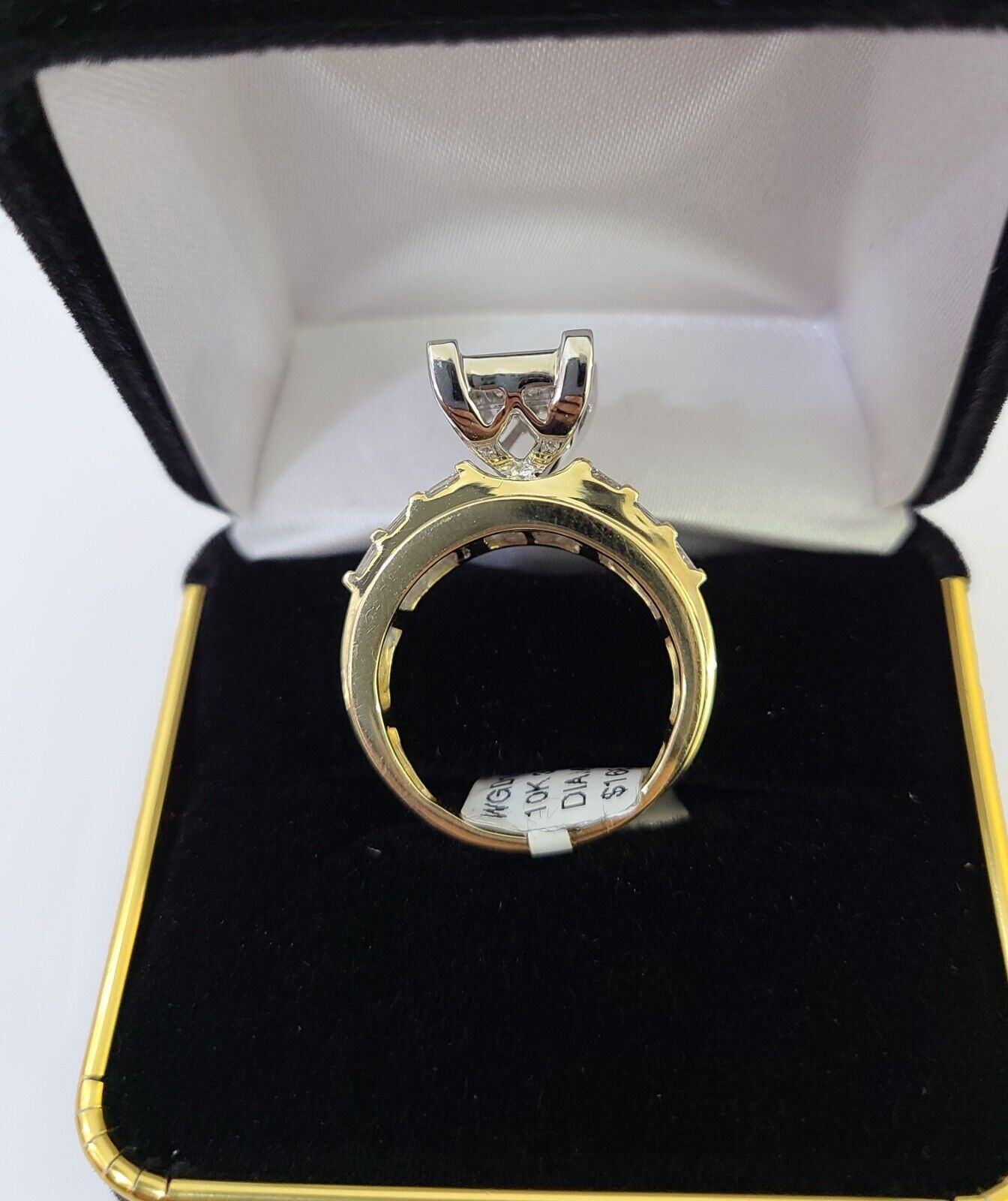 Real 14k Yellow Gold Diamond Ring Rectangle 2.01CT Men Engagement Wedding Ring - GoldenlinQ