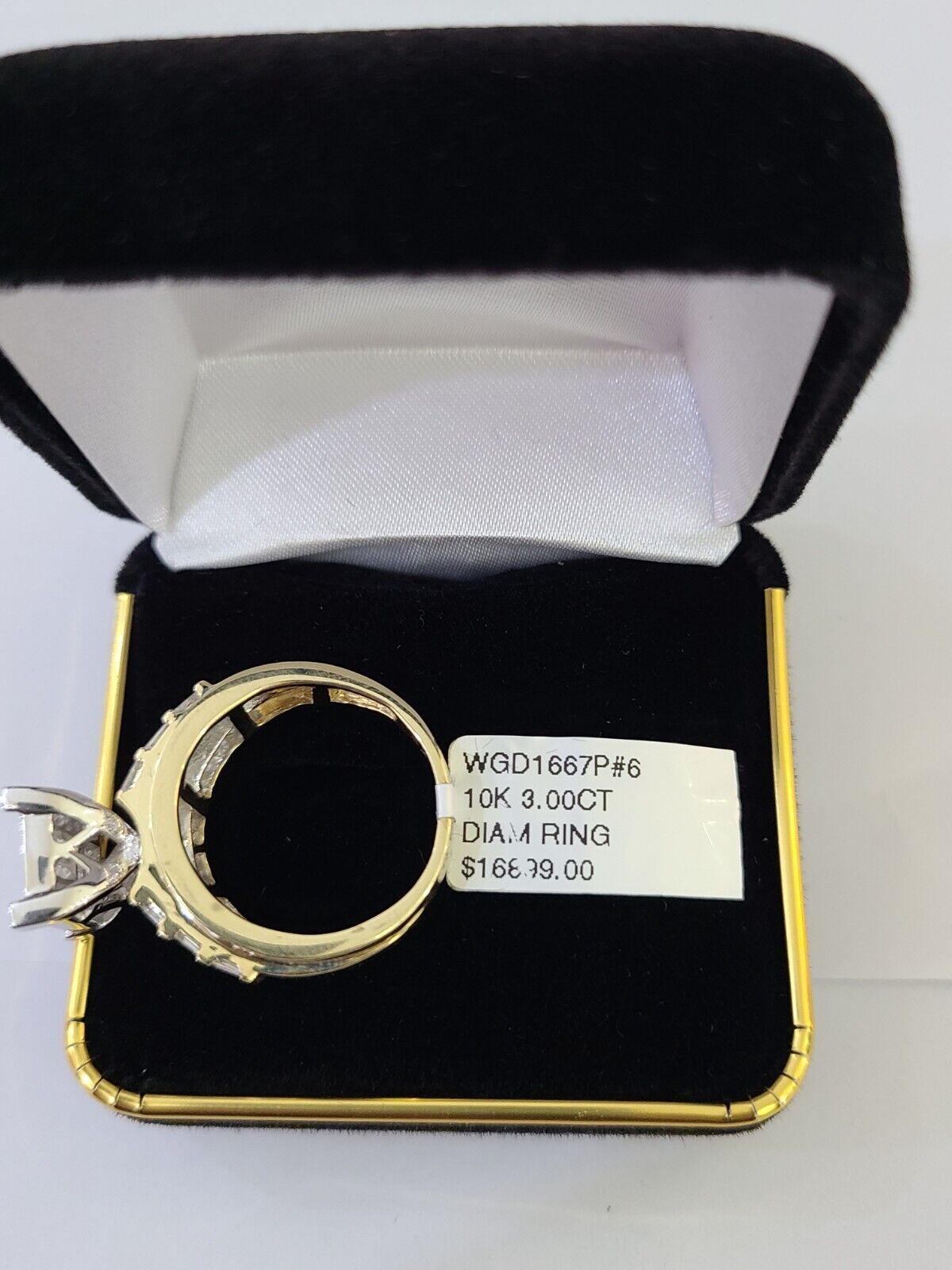 Real 14k Yellow Gold Diamond Ring Rectangle 2.01CT Men Engagement Wedding Ring - GoldenlinQ