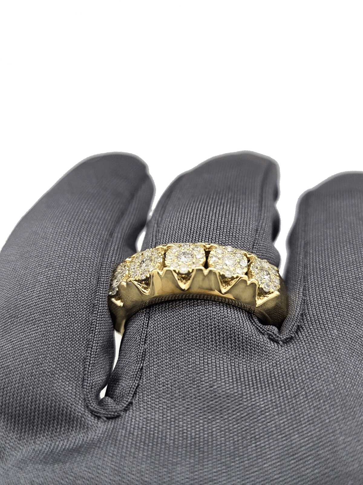 Real 14k Yellow Gold Diamond Ring White Genuine 0.73CT Diamonds 14kt Size 10 - GoldenlinQ