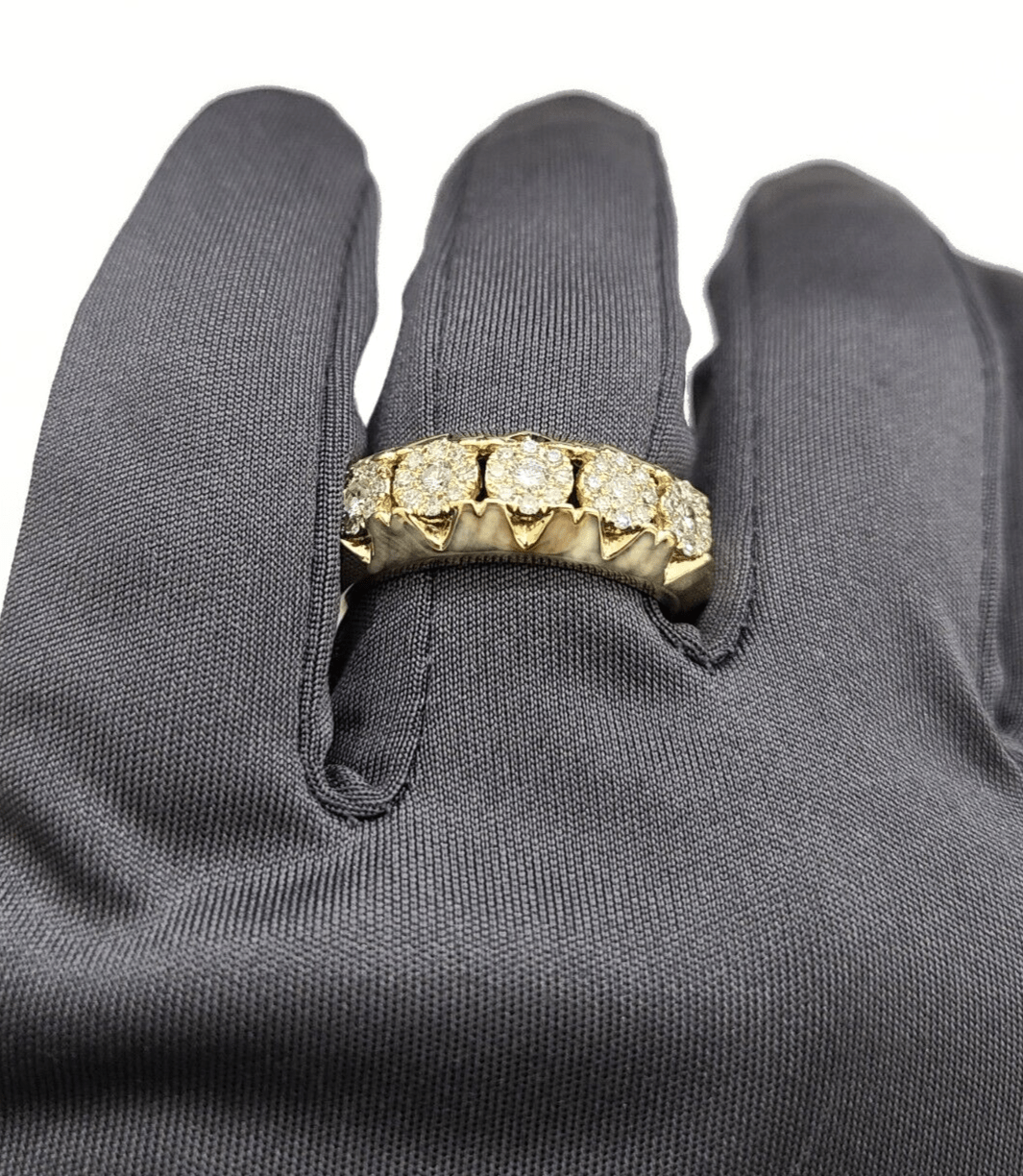 Real 14k Yellow Gold Diamond Ring White Genuine 0.73CT Diamonds 14kt Size 10 - GoldenlinQ