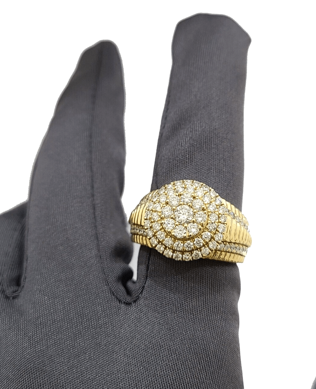 Real 14k Yellow Gold Diamond Ring White Genuine 2.12CT Diamonds 14kt Size 10 - GoldenlinQ