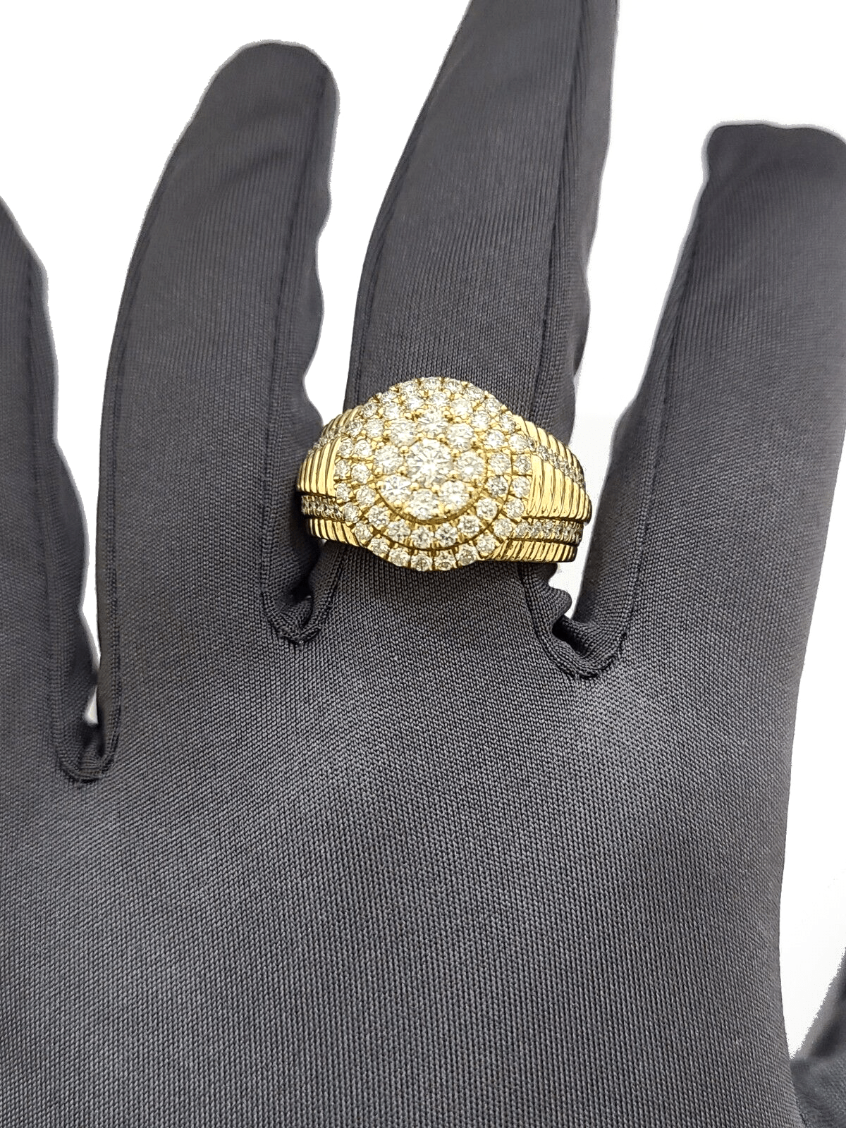 Real 14k Yellow Gold Diamond Ring White Genuine 2.12CT Diamonds 14kt Size 10 - GoldenlinQ