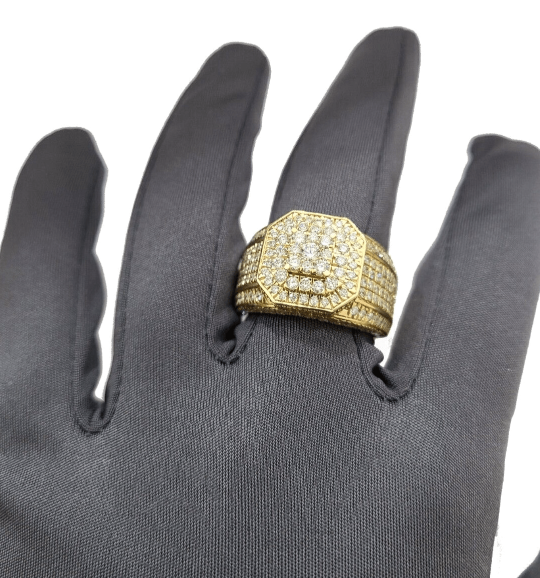 Real 14k Yellow Gold Diamond Ring White Genuine 3.17CT Diamonds 14kt Size 10 - GoldenlinQ