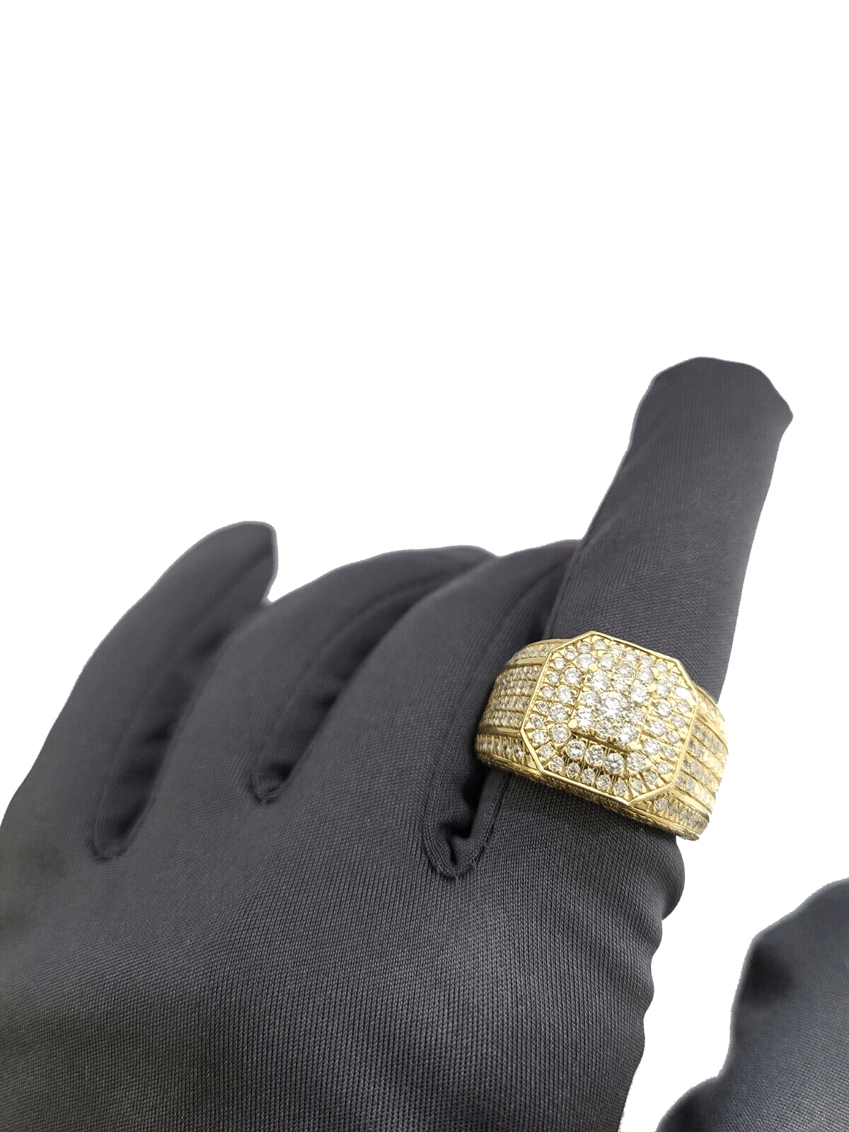 Real 14k Yellow Gold Diamond Ring White Genuine 3.17CT Diamonds 14kt Size 10 - GoldenlinQ