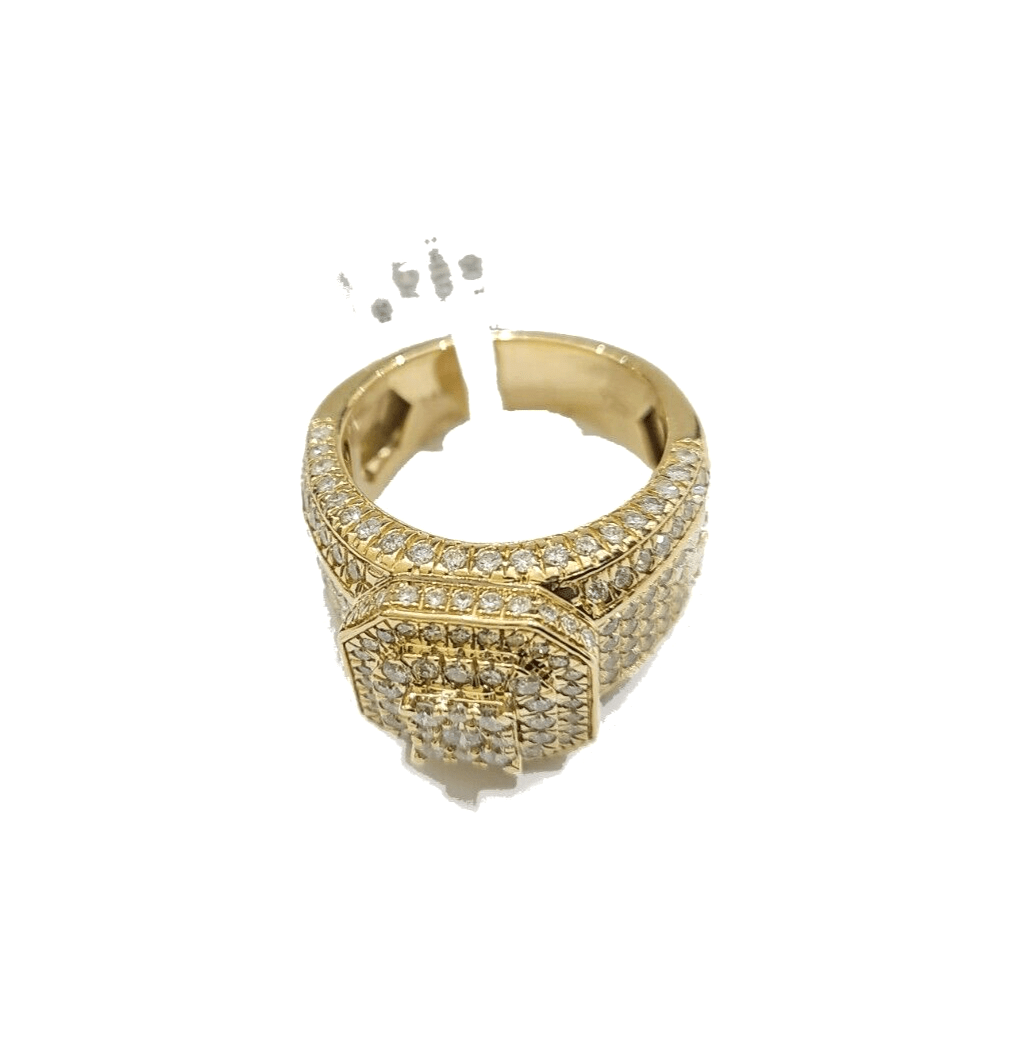 Real 14k Yellow Gold Diamond Ring White Genuine 3.17CT Diamonds 14kt Size 10 - GoldenlinQ