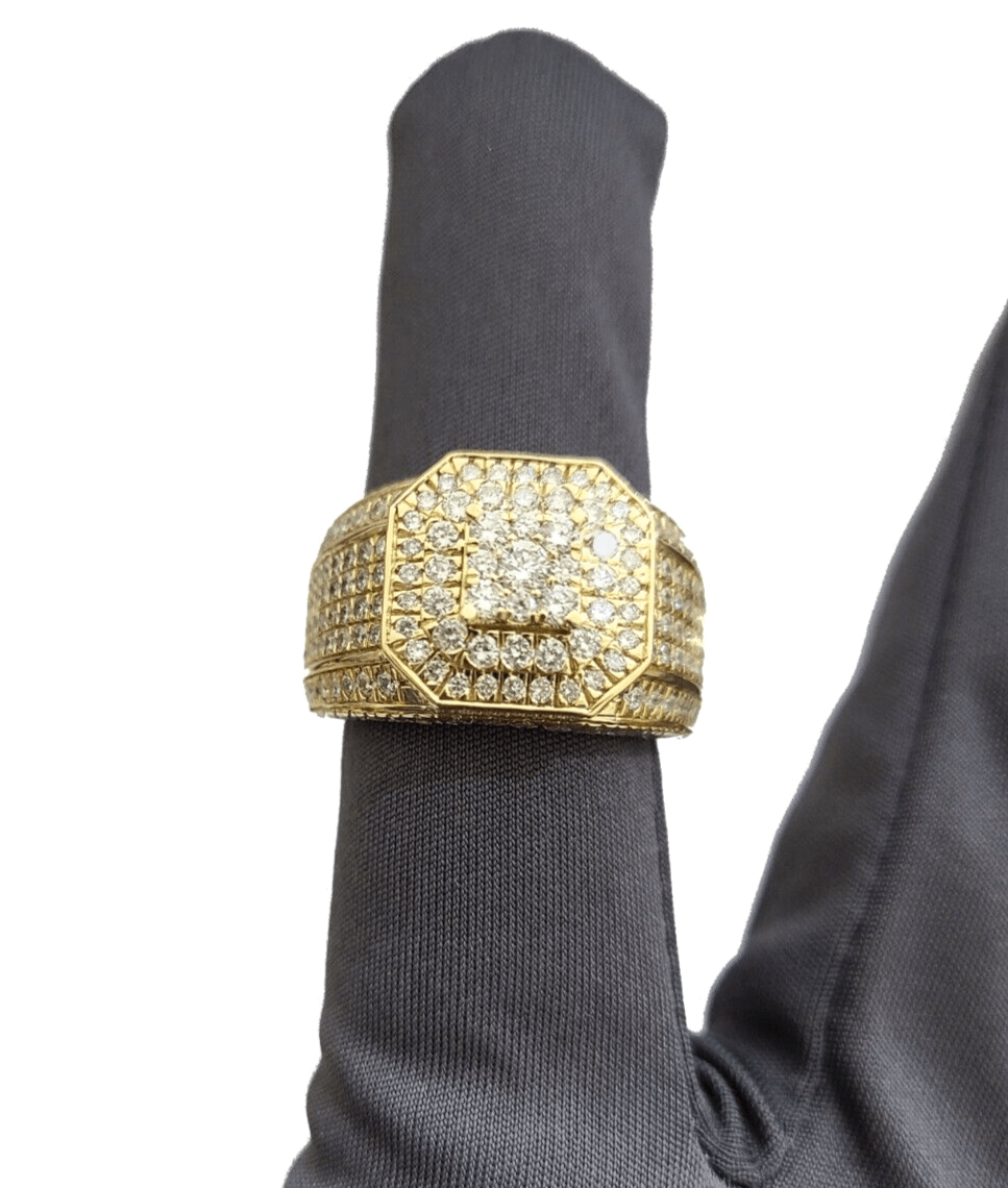 Real 14k Yellow Gold Diamond Ring White Genuine 3.17CT Diamonds 14kt Size 10 - GoldenlinQ