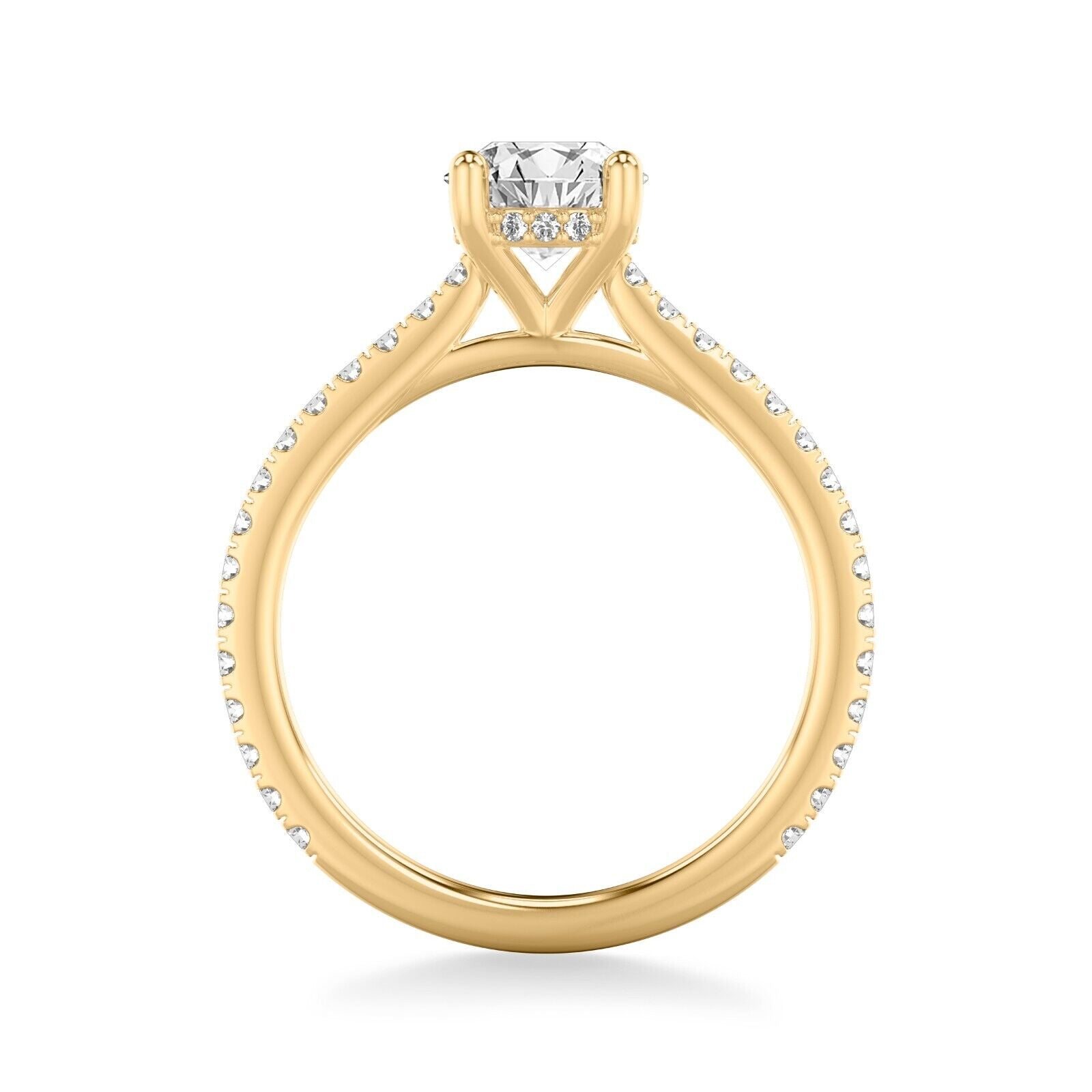 Real 14k Yellow Gold IGI Certified 1.25CT Lab Created Diamond Ring Round VS - GoldenlinQ