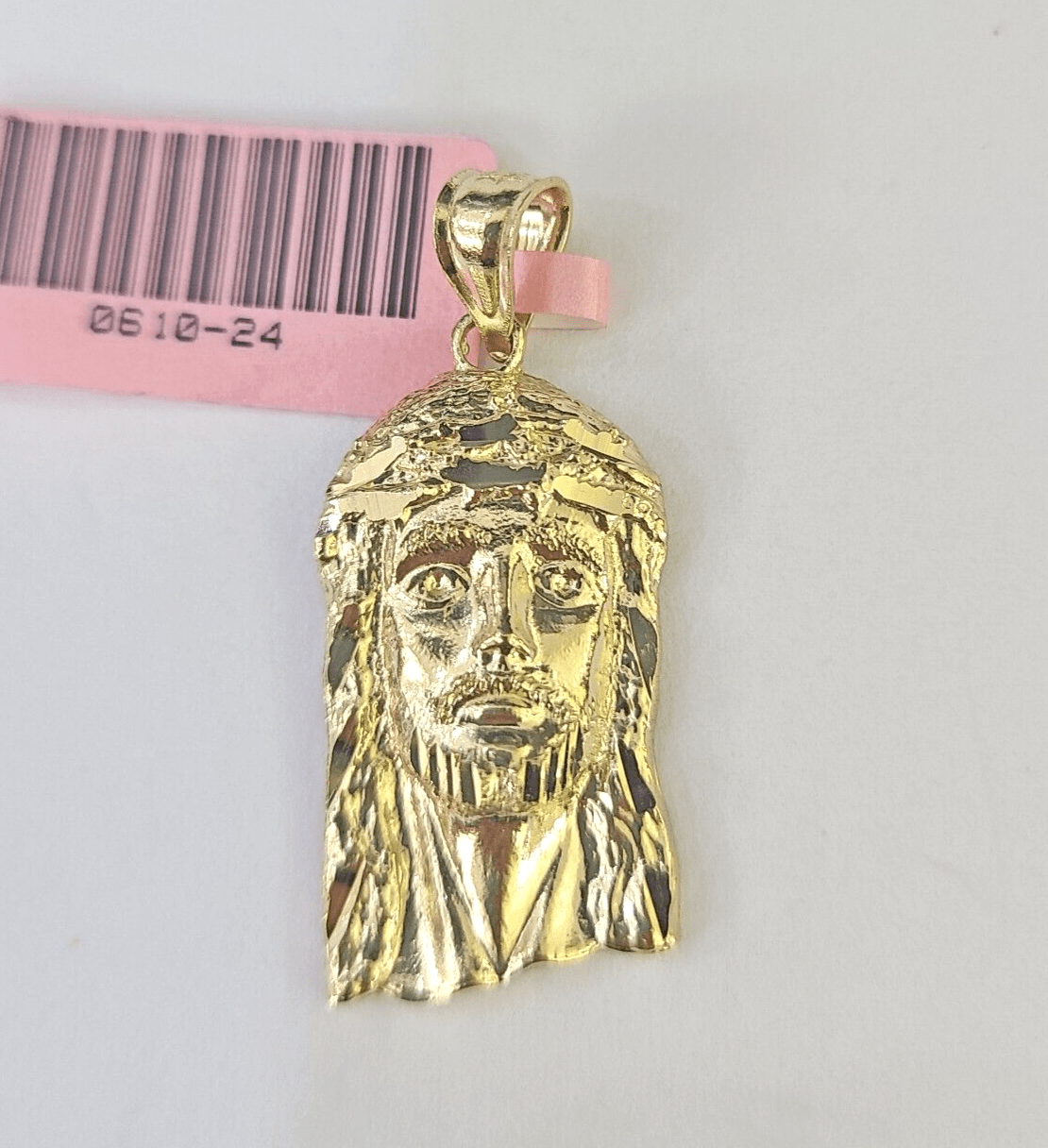 Real 14K Yellow Gold Jesus Head Pendant Charm Genuine 1" - GoldenlinQ