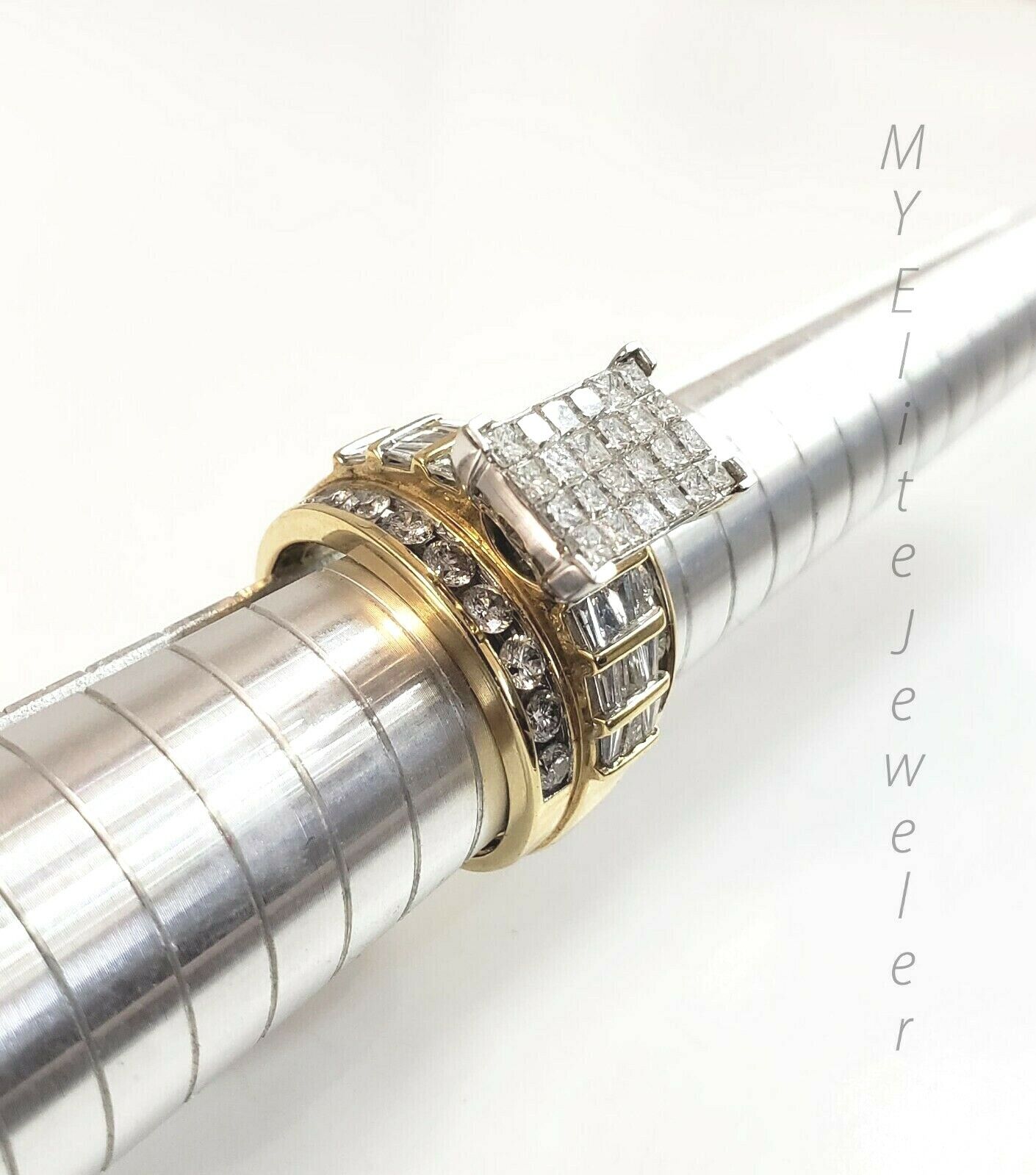 REAL 14k Yellow Gold Ladies Diamond Ring 2CT, Cinderella Style Size 7 For Women - GoldenlinQ