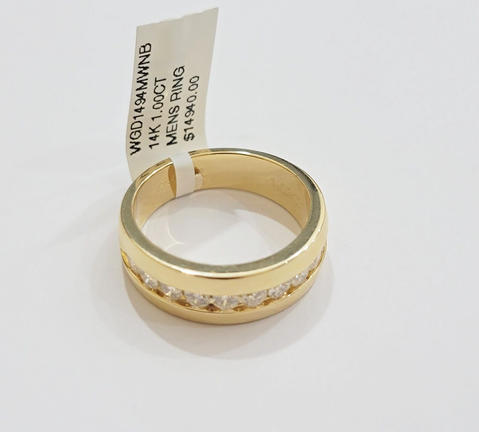 Real 14k Yellow Gold Mens Band Ring 1CT Diamonds Wedding Engagement Anniversary - GoldenlinQ