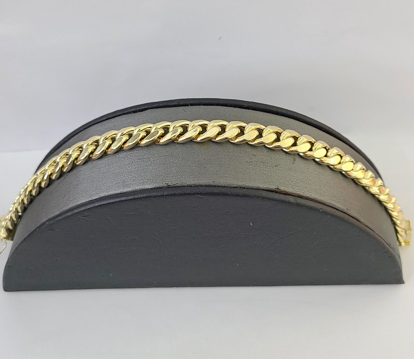 Real 14K Yellow Gold Miami Cuban Bracelet 8.5" Inch 10mm 14K Box Clasp Link - GoldenlinQ