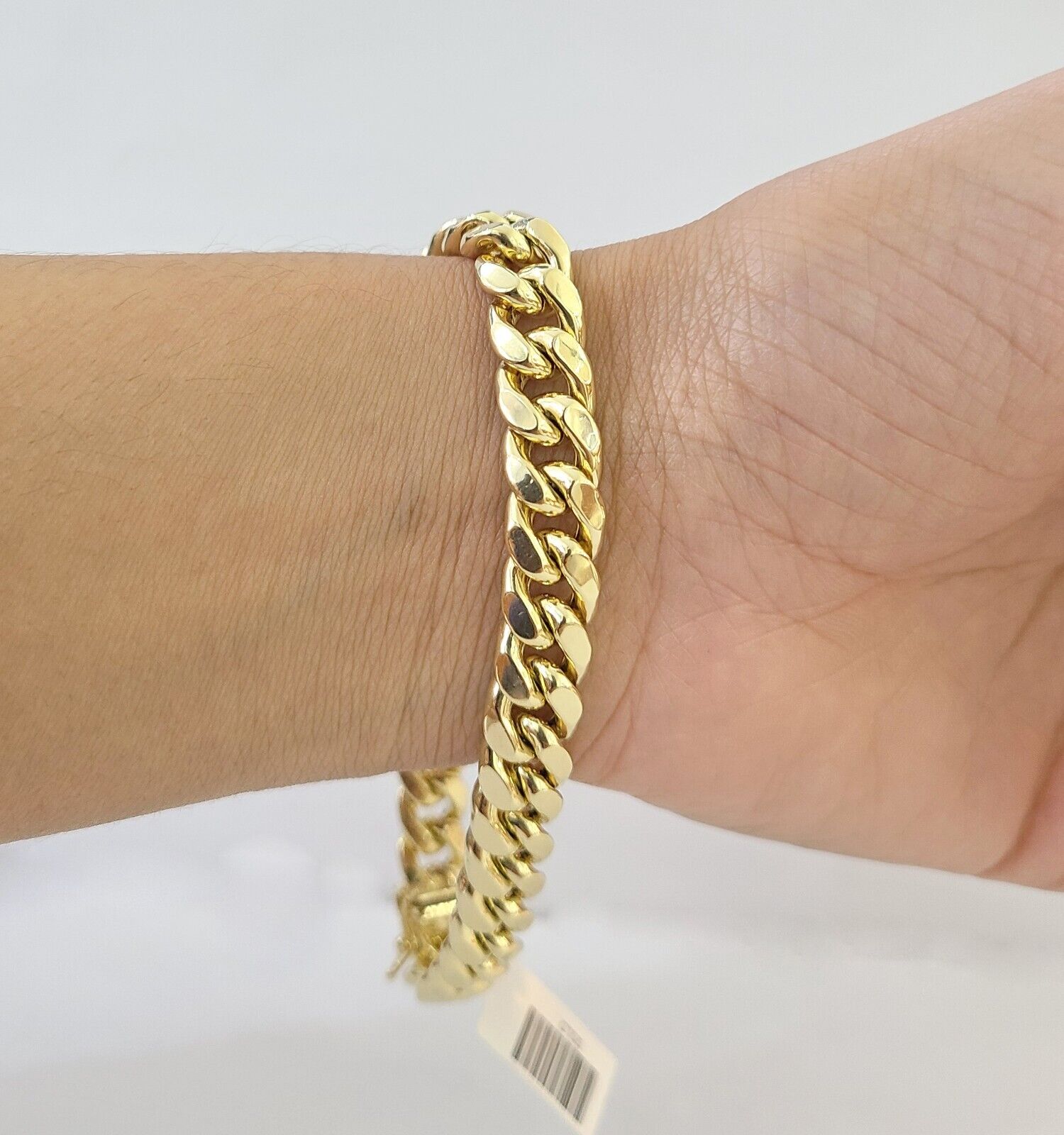 Real 14K Yellow Gold Miami Cuban Bracelet 8.5" Inch 10mm 14K Box Clasp Link - GoldenlinQ