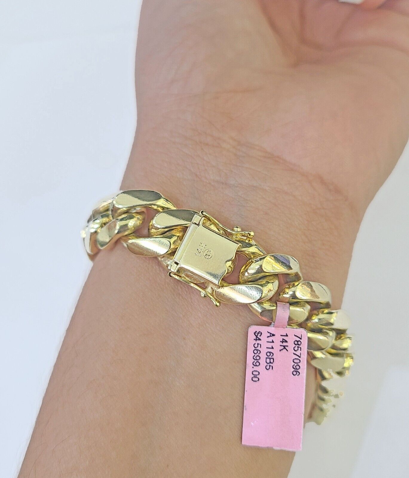 Real 14k Yellow Gold Miami Cuban link Bracelet 13mm 7.5" - 9" Inch Solid - GoldenlinQ