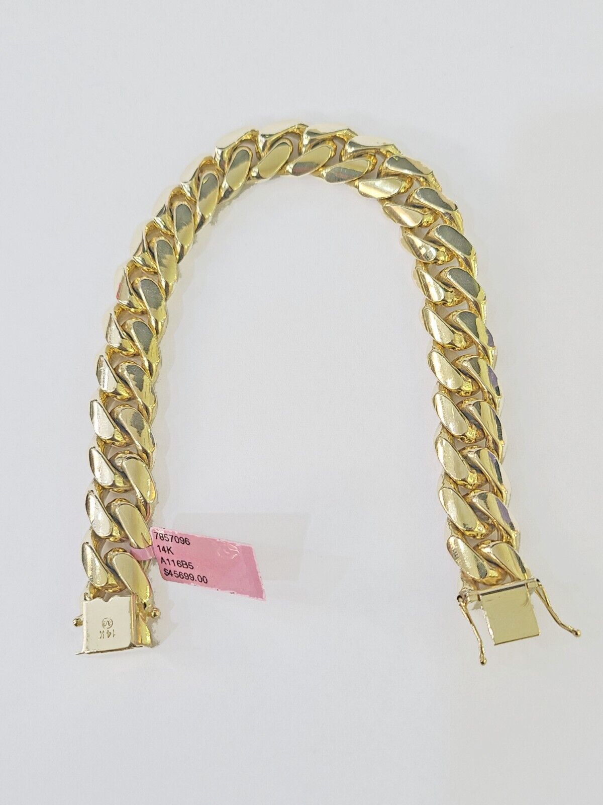 Real 14k Yellow Gold Miami Cuban link Bracelet 13mm 7.5" - 9" Inch Solid - GoldenlinQ