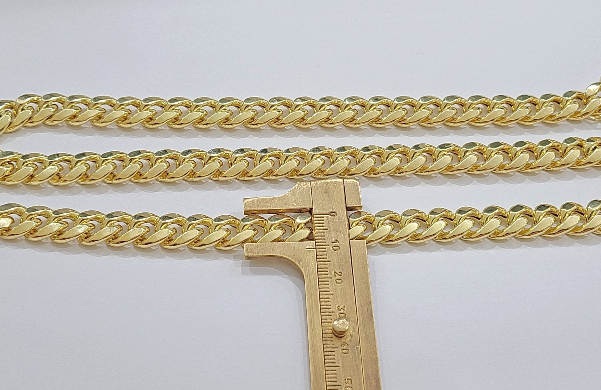 Real 14k Yellow Gold Miami Cuban Link Chain 11mm 22" Necklace Box Lock For Men - GoldenlinQ