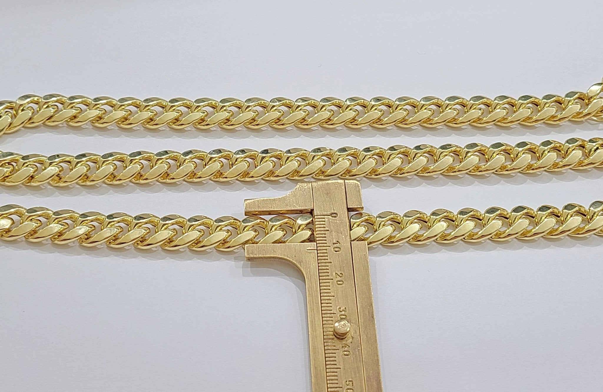 Real 14k Yellow Gold Miami Cuban Link Chain 11mm 26" Necklace Box Lock For Men