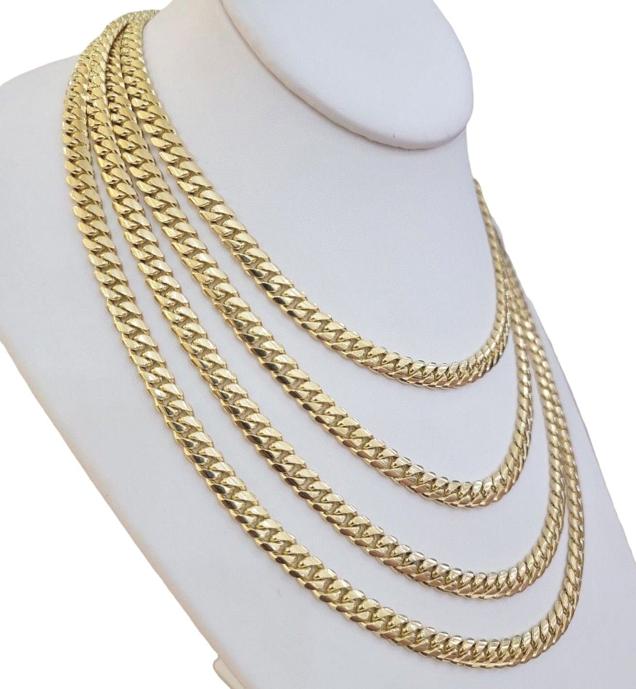 Real 14k Yellow Gold Miami Cuban Link Chain 6mm 20" Necklace 14kt solid Box lock - GoldenlinQ